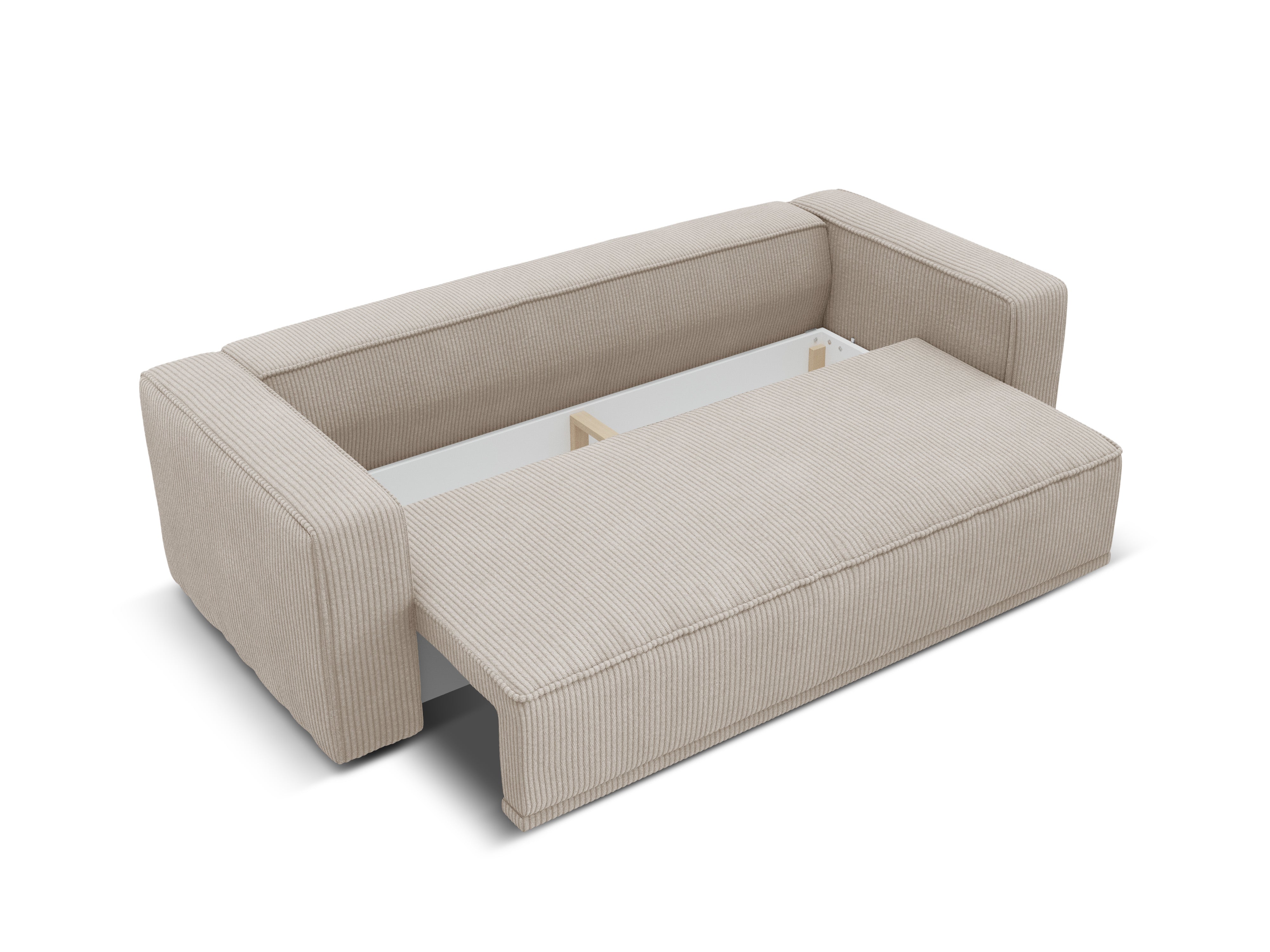 Sofa met slaapfunctie RIBES beige ribfluweel