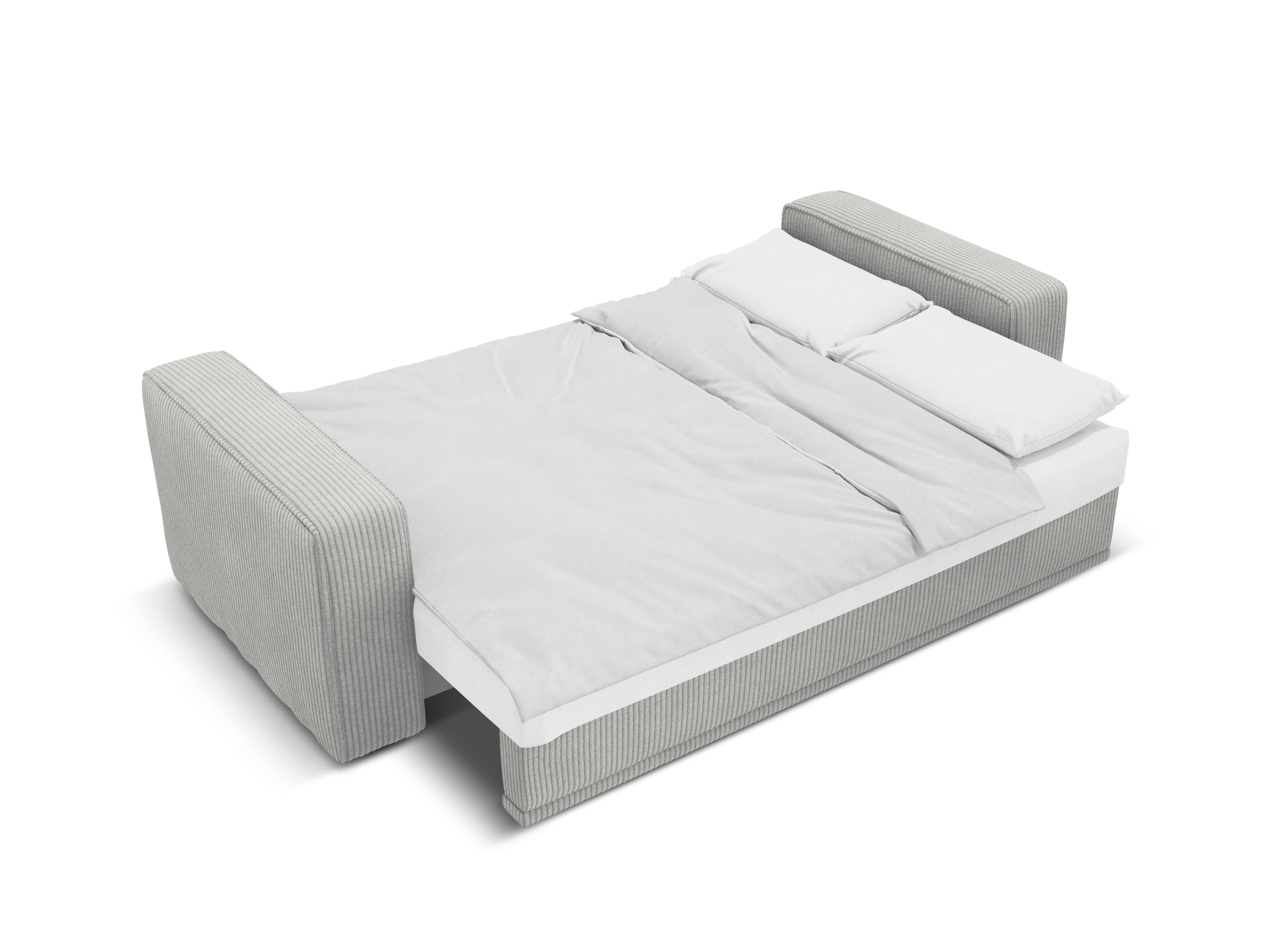 RIBES Sofa with Sleeping Function Gray Corduroy