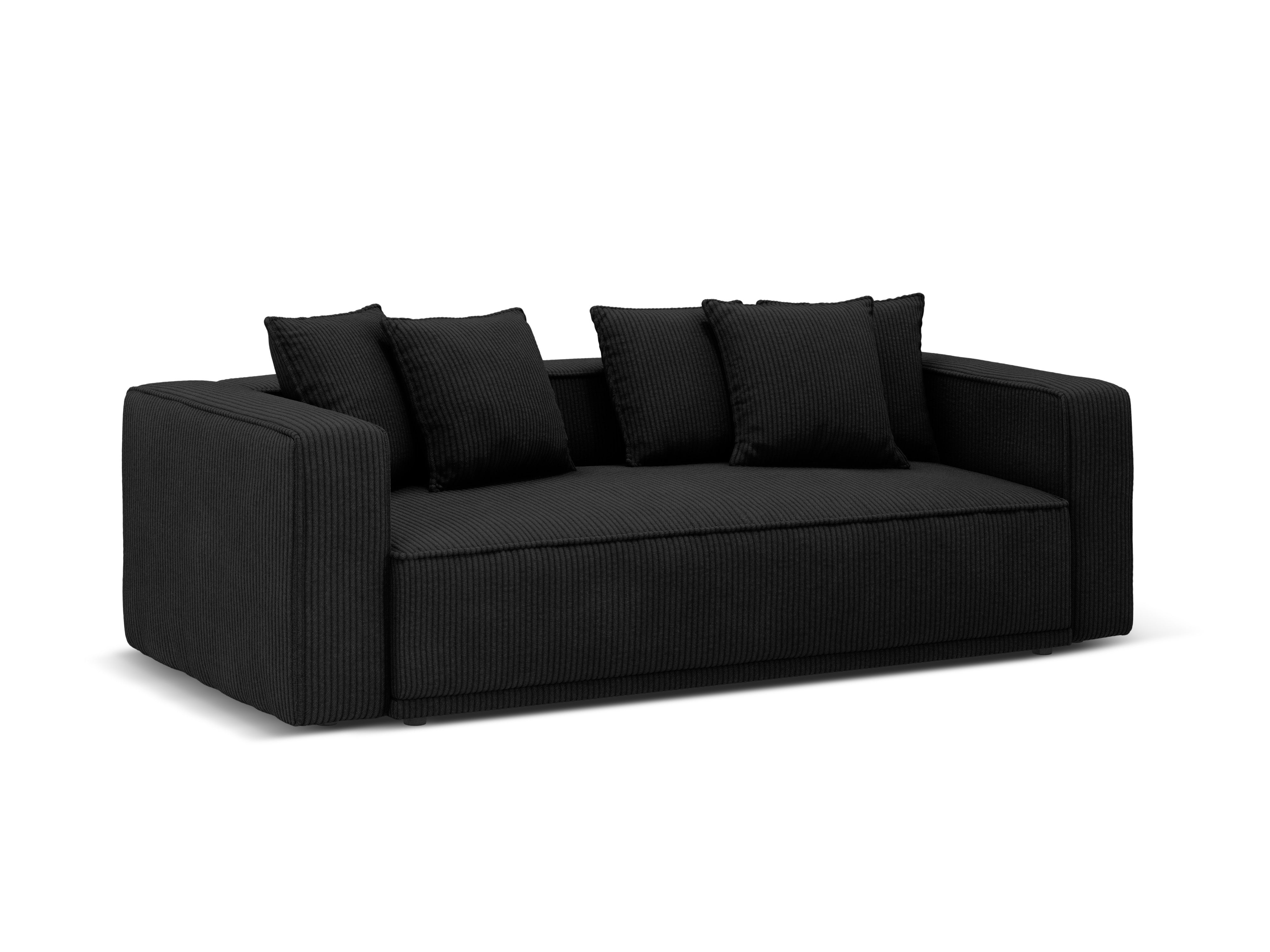 Sofa met slaapfunctie RIBES zwart fluweel