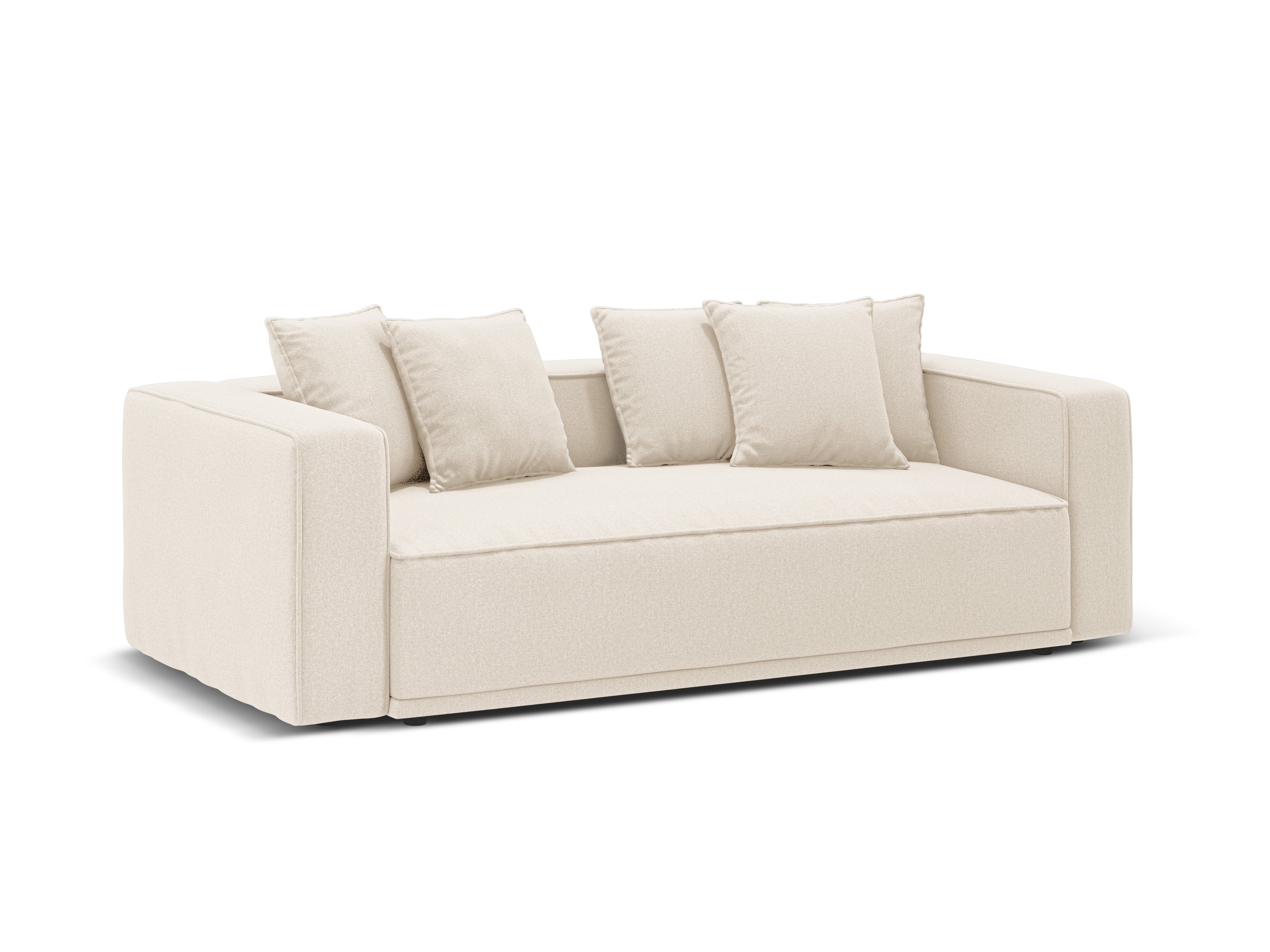 RIBES Light Beige Chenille Sofa with Sleeping Function