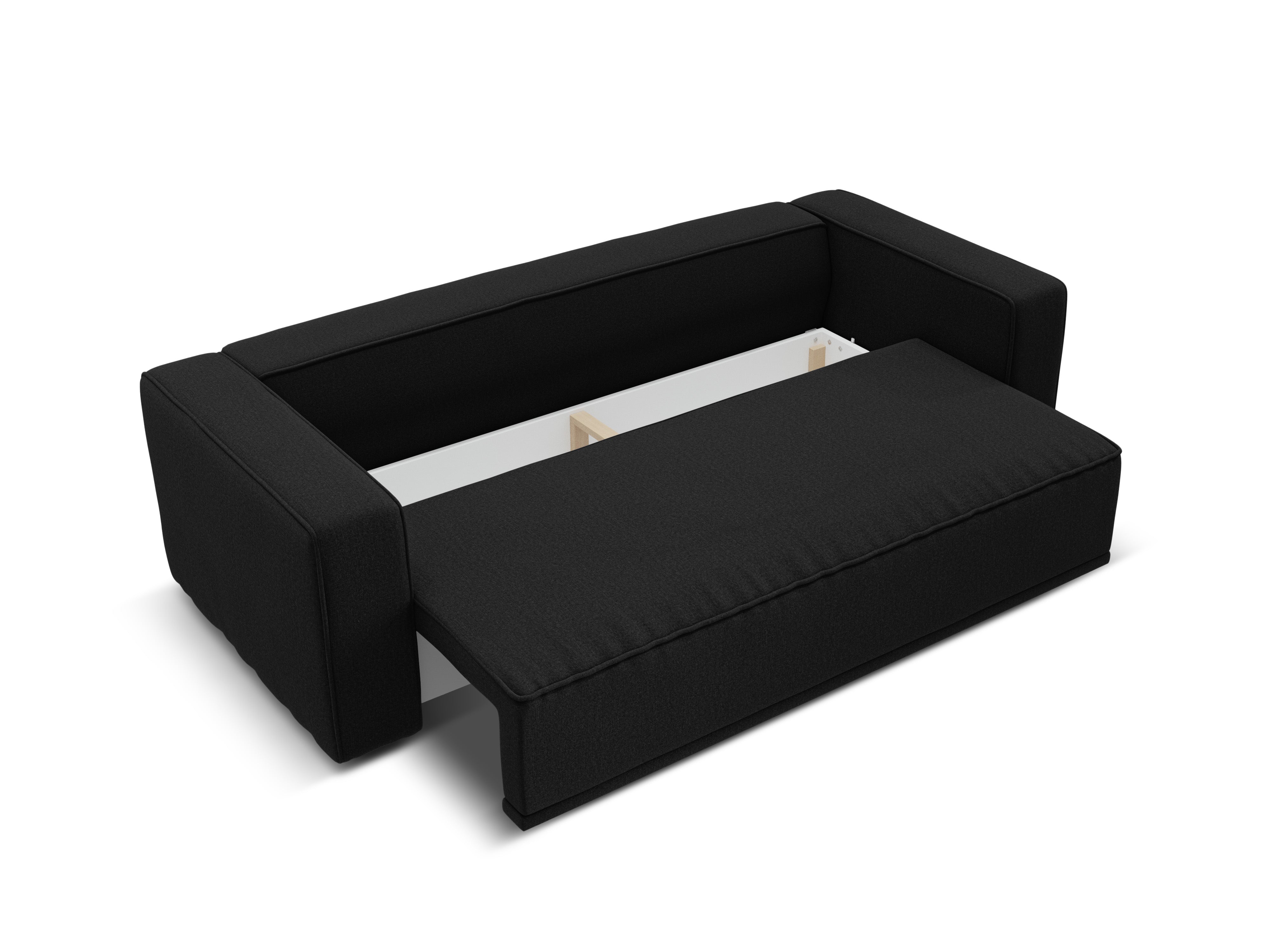 RIBES Sofa with Sleeping Function Black Chenille