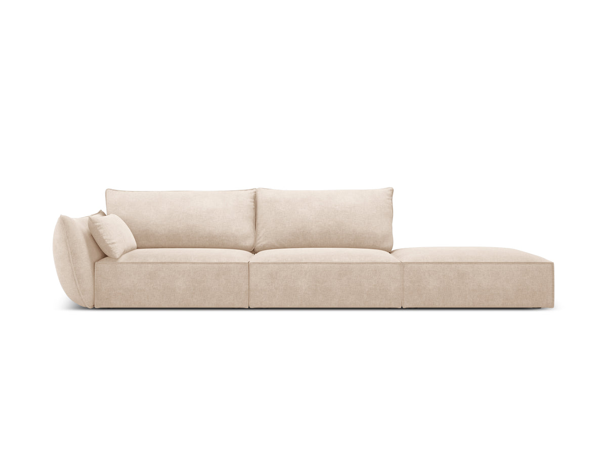 Bank in chenille stof rechts open VANDA beige