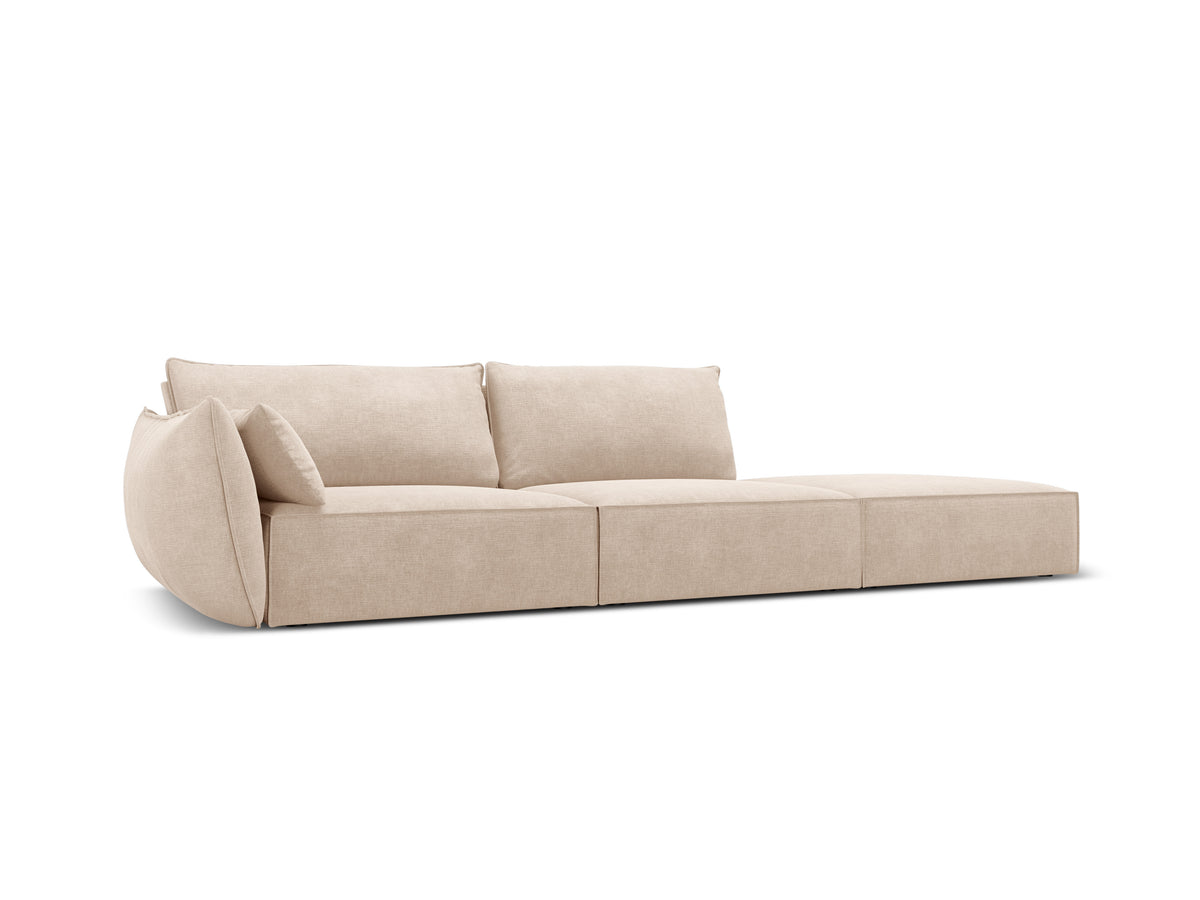 Bank in chenille stof rechts open VANDA beige