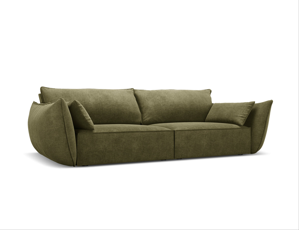 Bank in chenille stof 3-zits VANDA groen