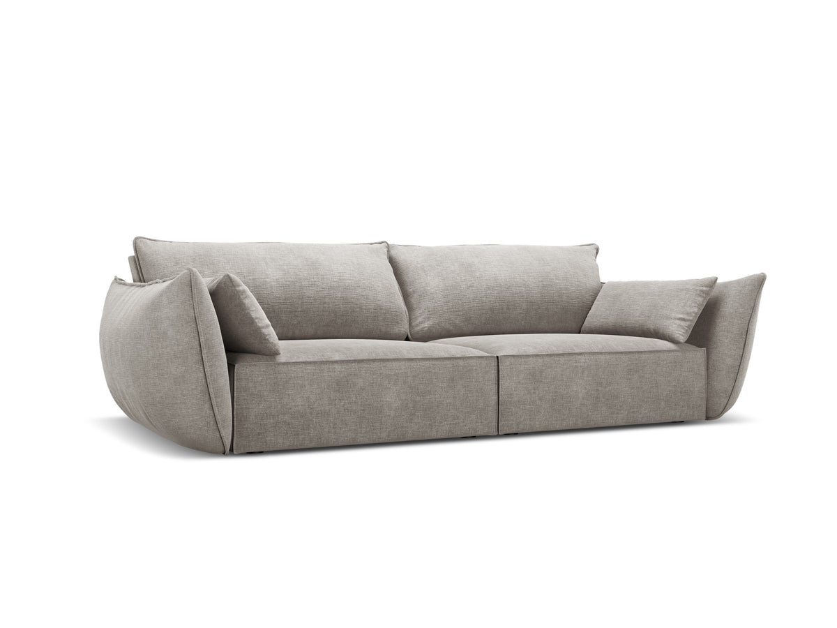Sofa in chenille stof 3-zits VANDA lichtgrijs