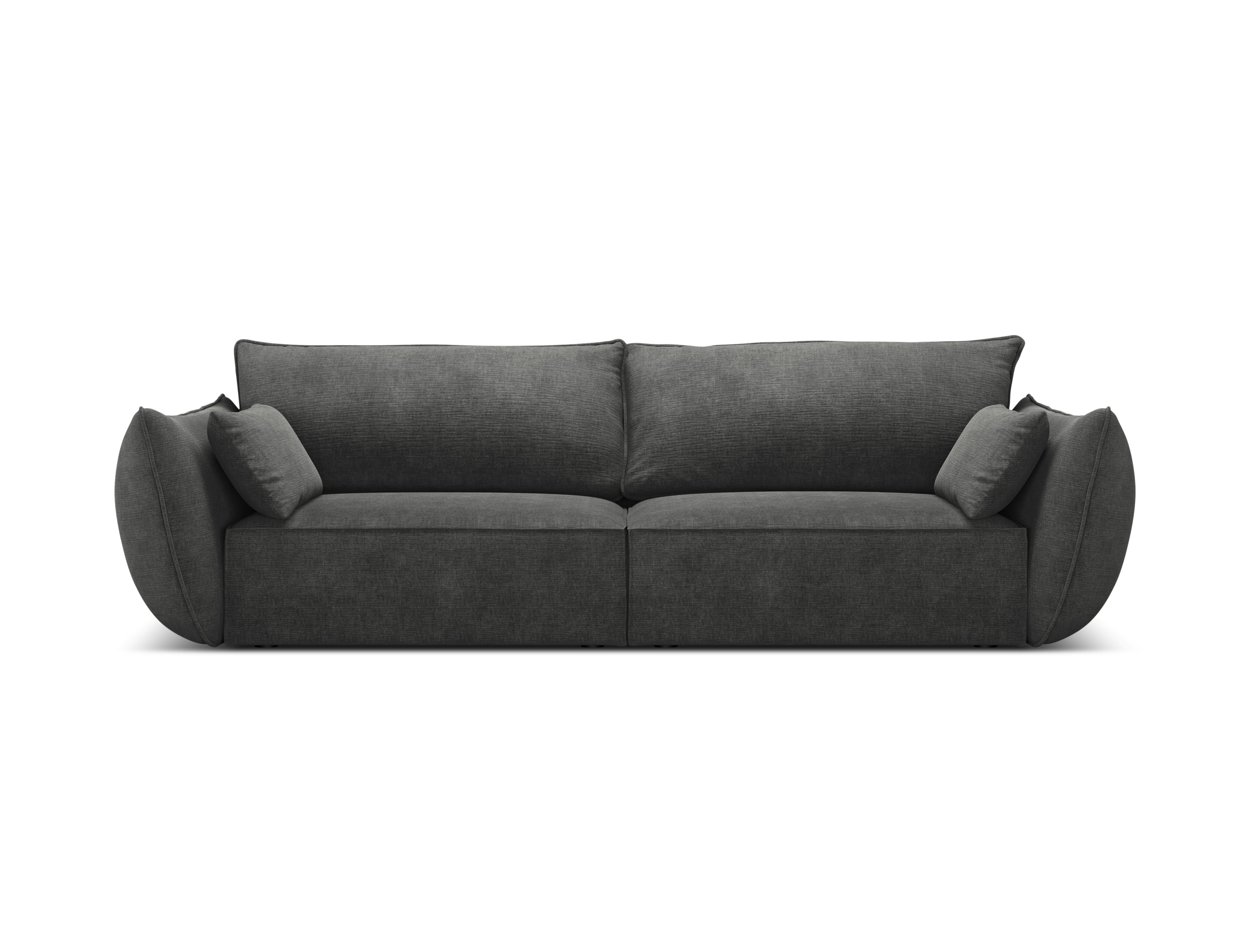 Sofa in chenille stof 3-zits VANDA donkergrijs