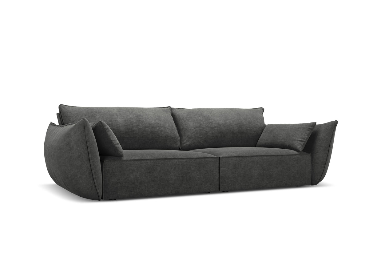 Sofa in chenille stof 3-zits VANDA donkergrijs