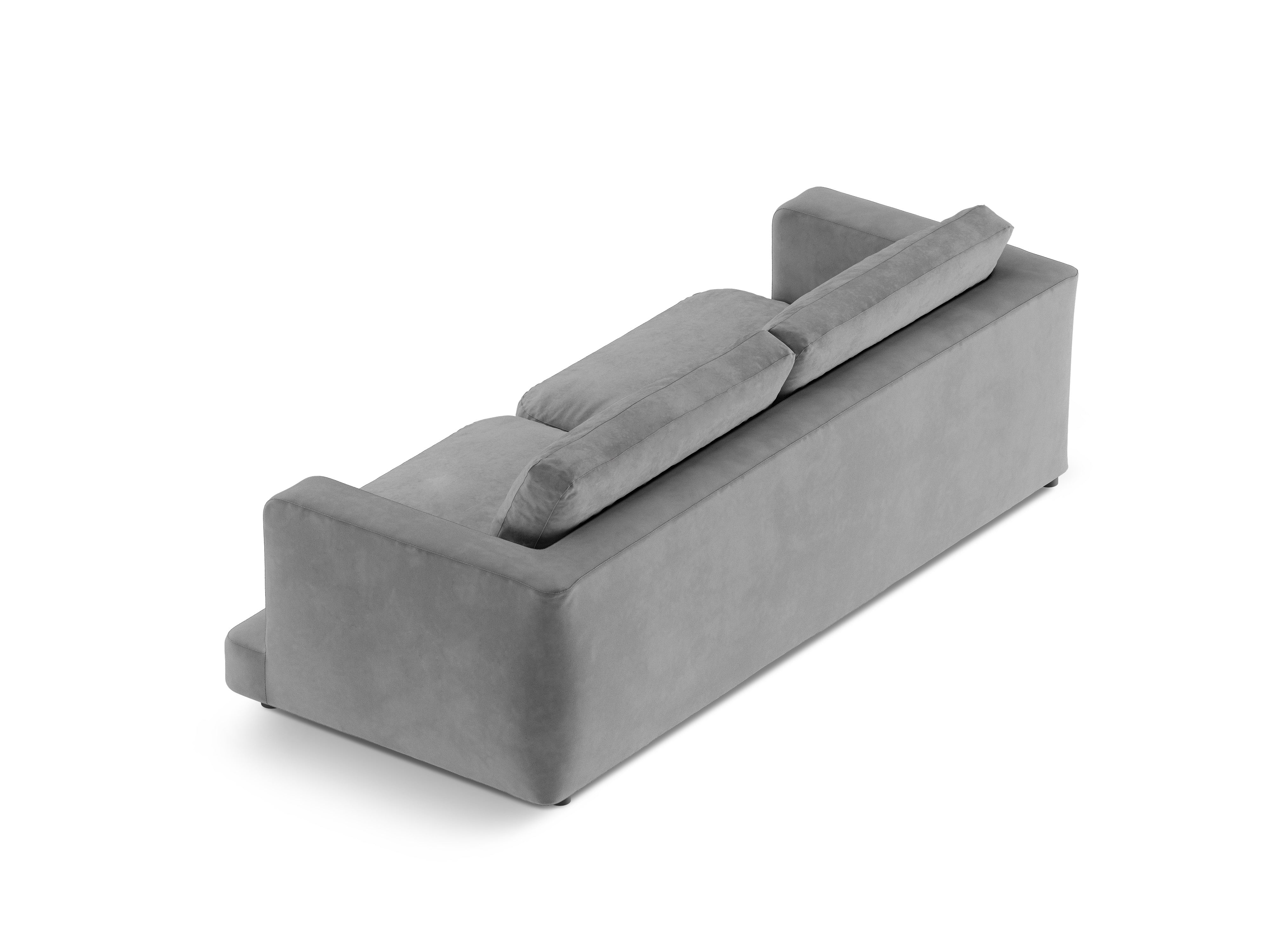 DAPHNE gray velvet 3-seater sofa