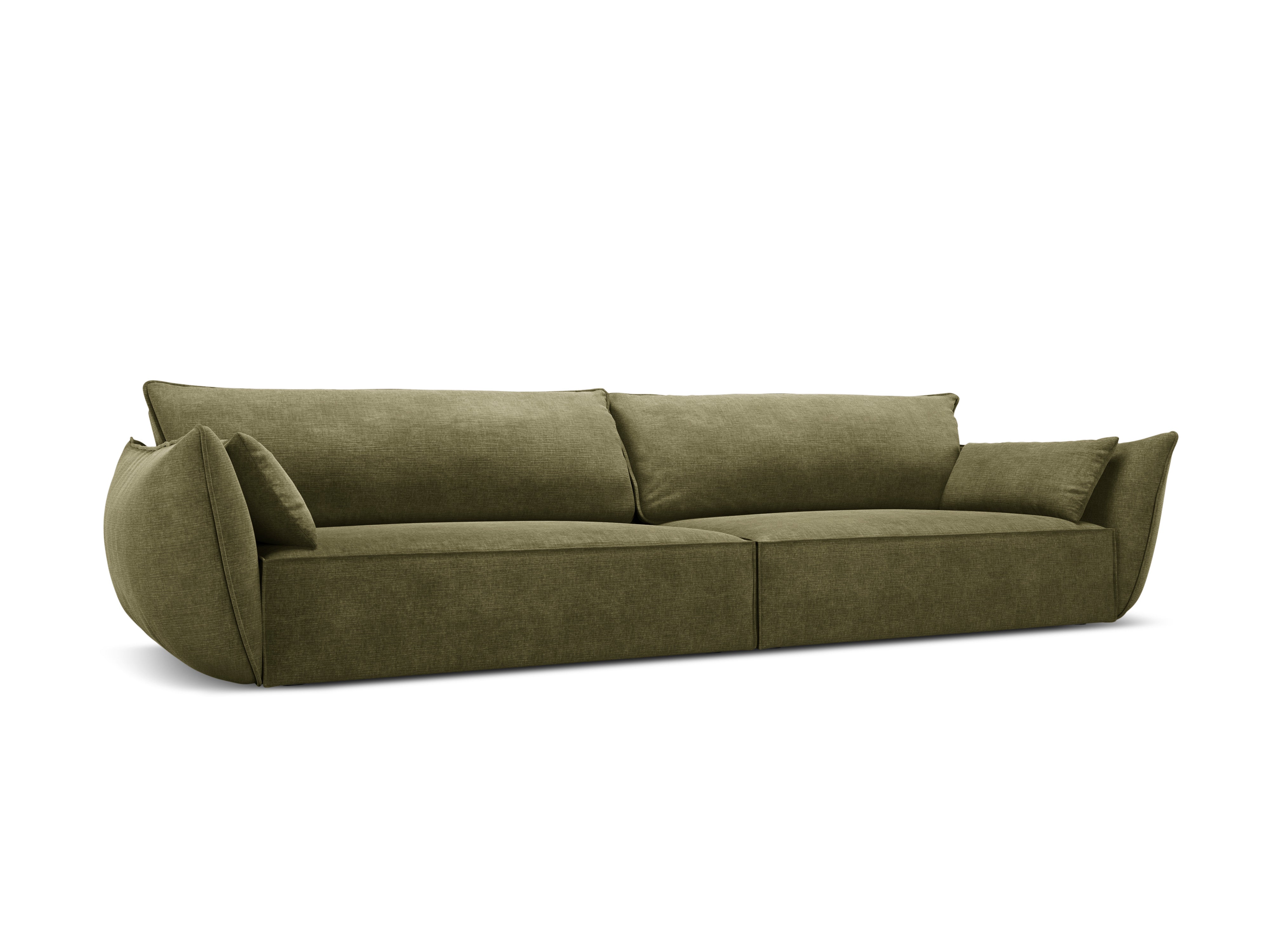 Bank in chenille stof 4-persoons VANDA groen