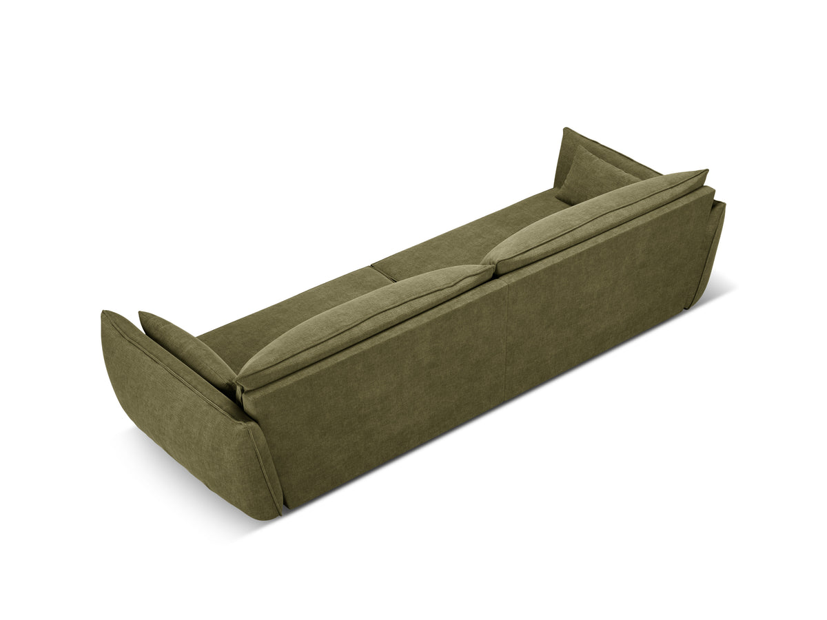 Bank in chenille stof 4-persoons VANDA groen