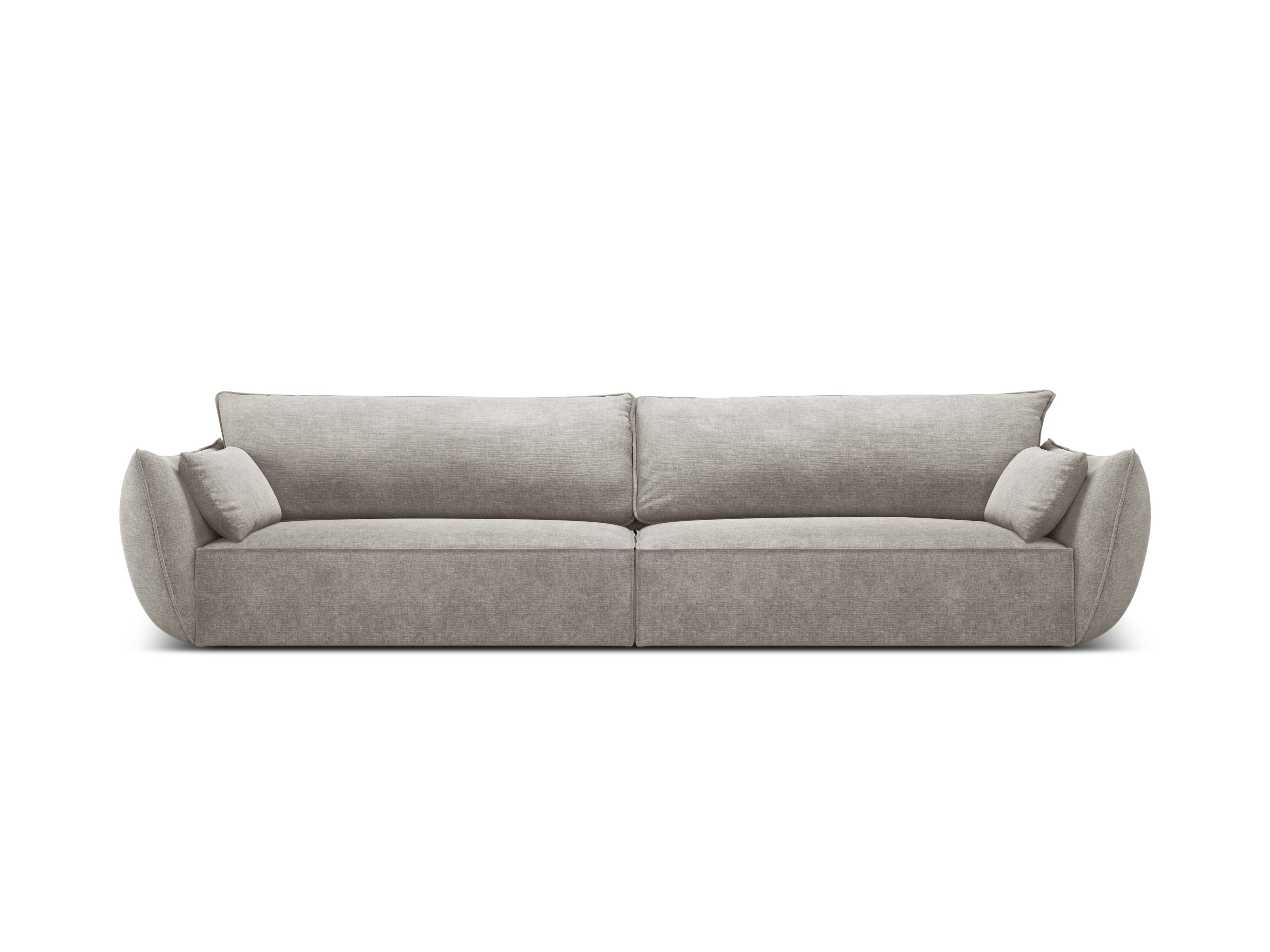 Sofa in chenille stof 4-persoons VANDA lichtgrijs