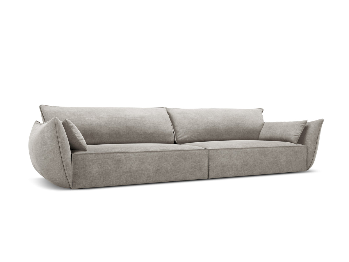 Sofa in chenille stof 4-persoons VANDA lichtgrijs