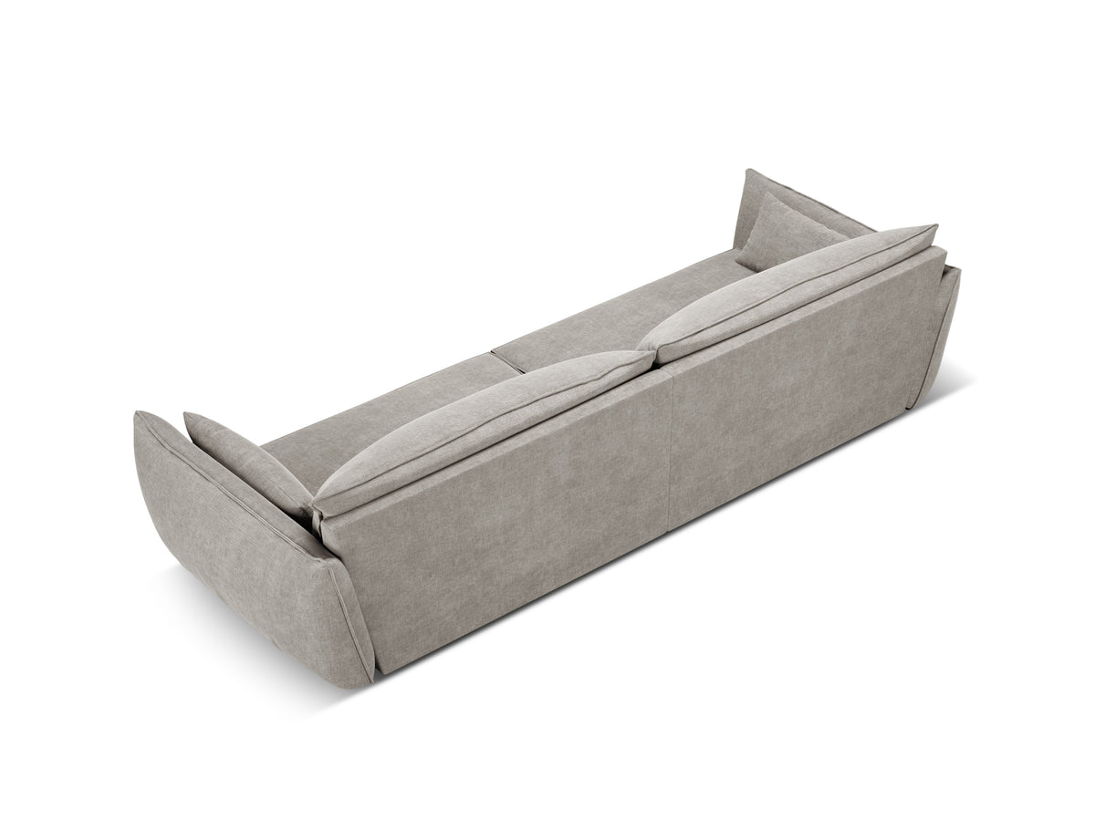 Sofa in chenille stof 4-persoons VANDA lichtgrijs