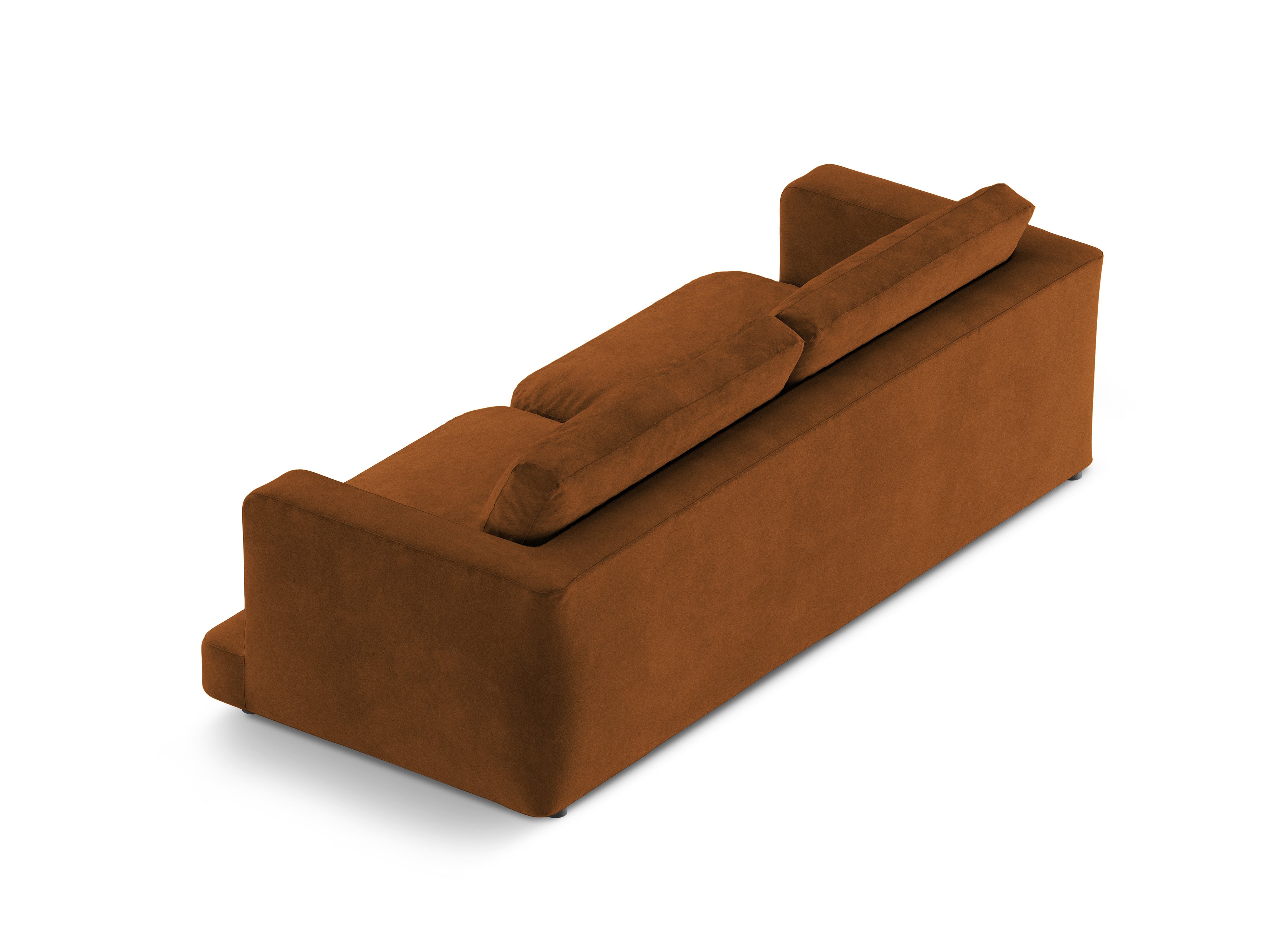 Sofa van fluweel voor 4 personen DAPHNE koperkleurig