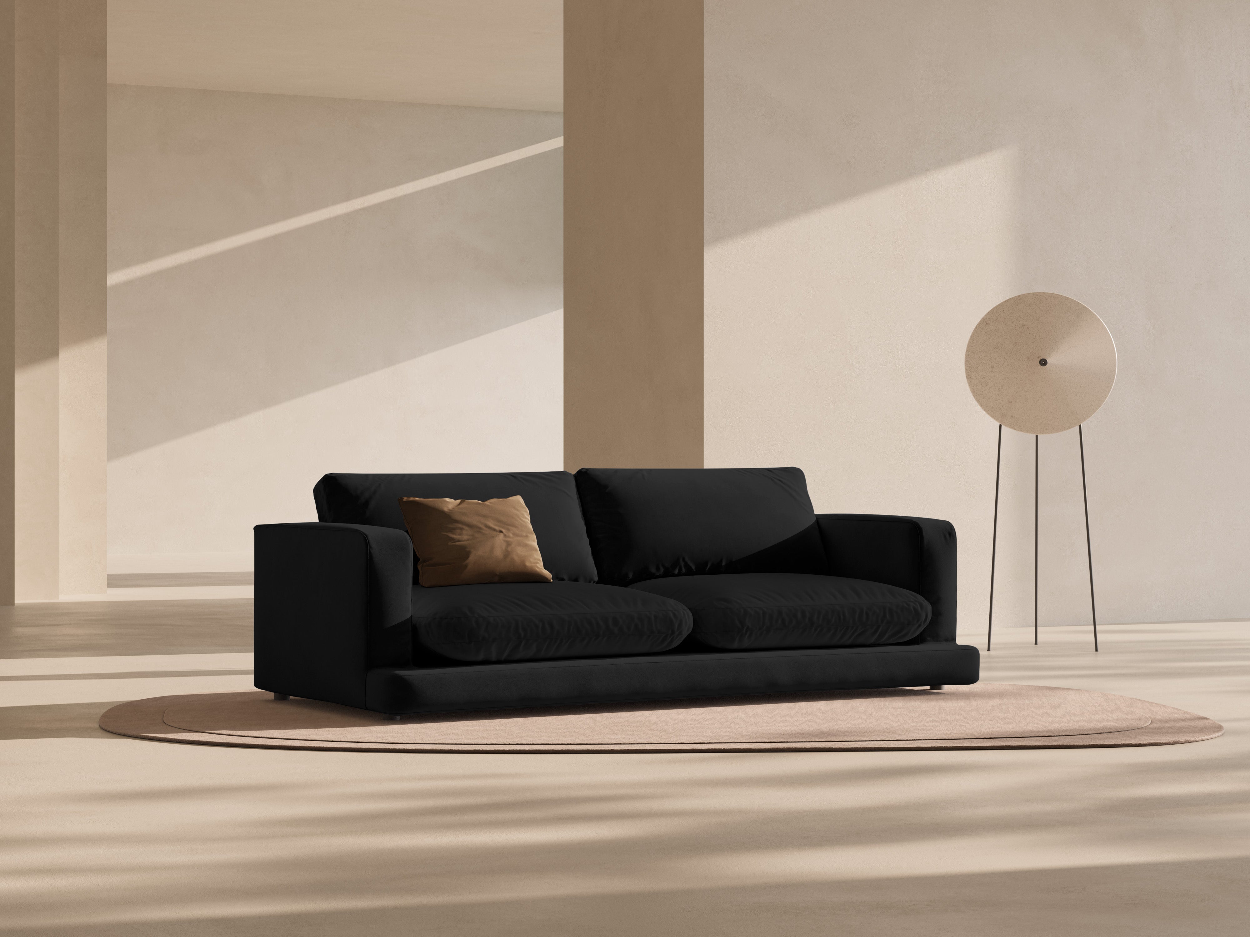 Velvet sofa for 4 people DAPHNE black