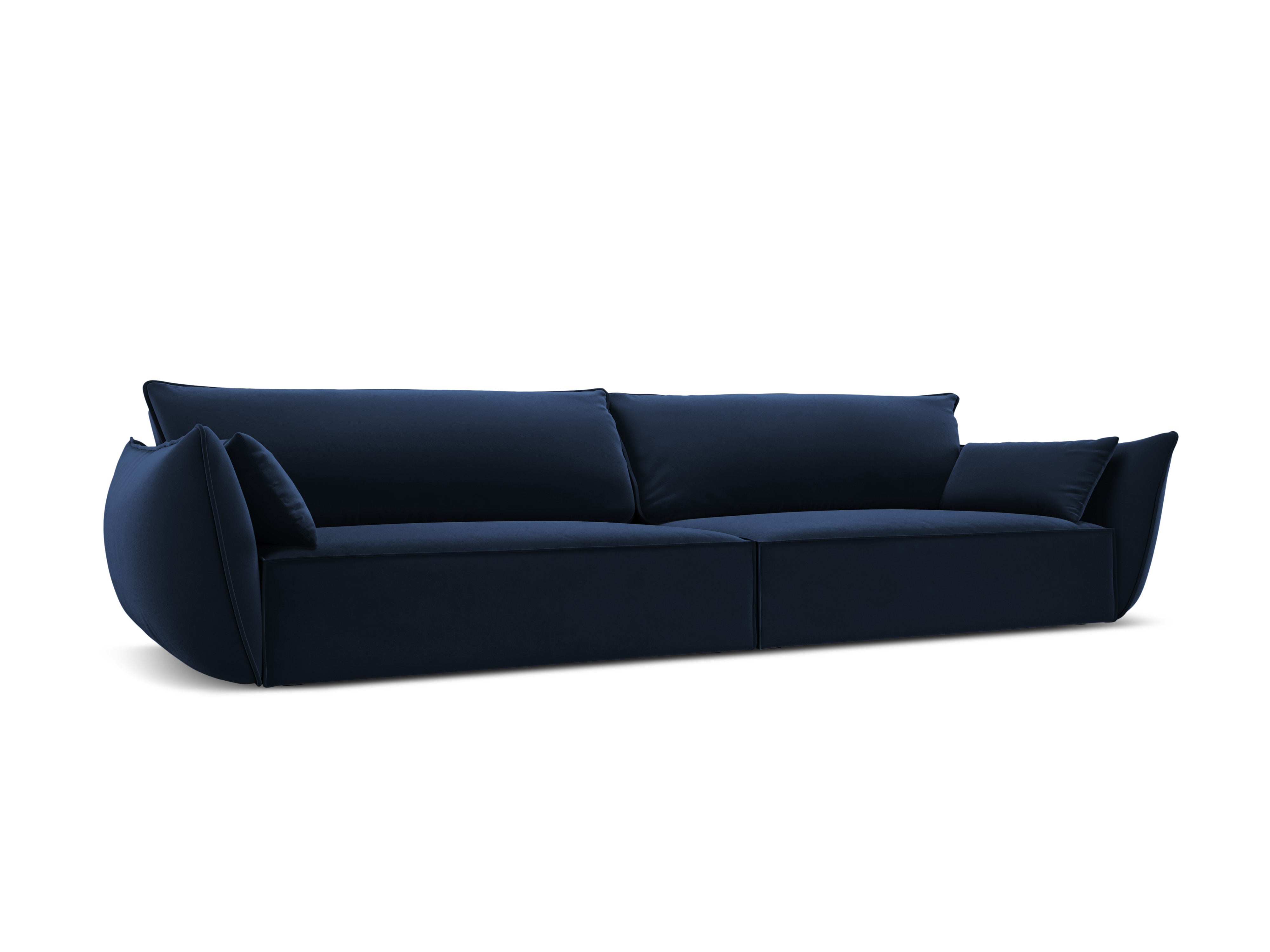 Sofa van fluweel voor 4 personen VANDA marineblauw