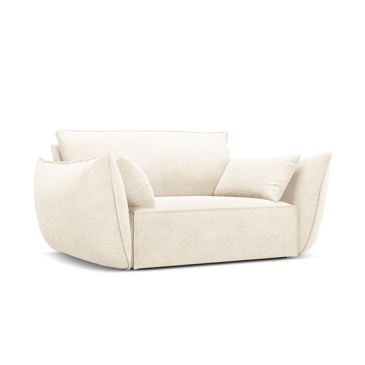 Fauteuil in chenille VANDA lichtbeige