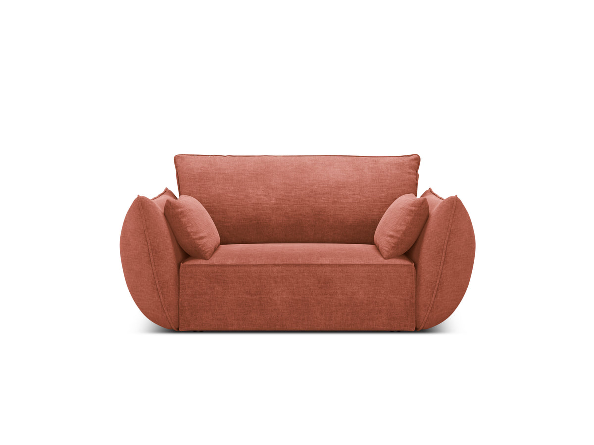 Fauteuil in chenille stof VANDA terracotta