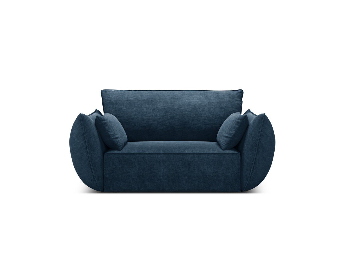 Fauteuil in chenille stof VANDA koninklijk blauw