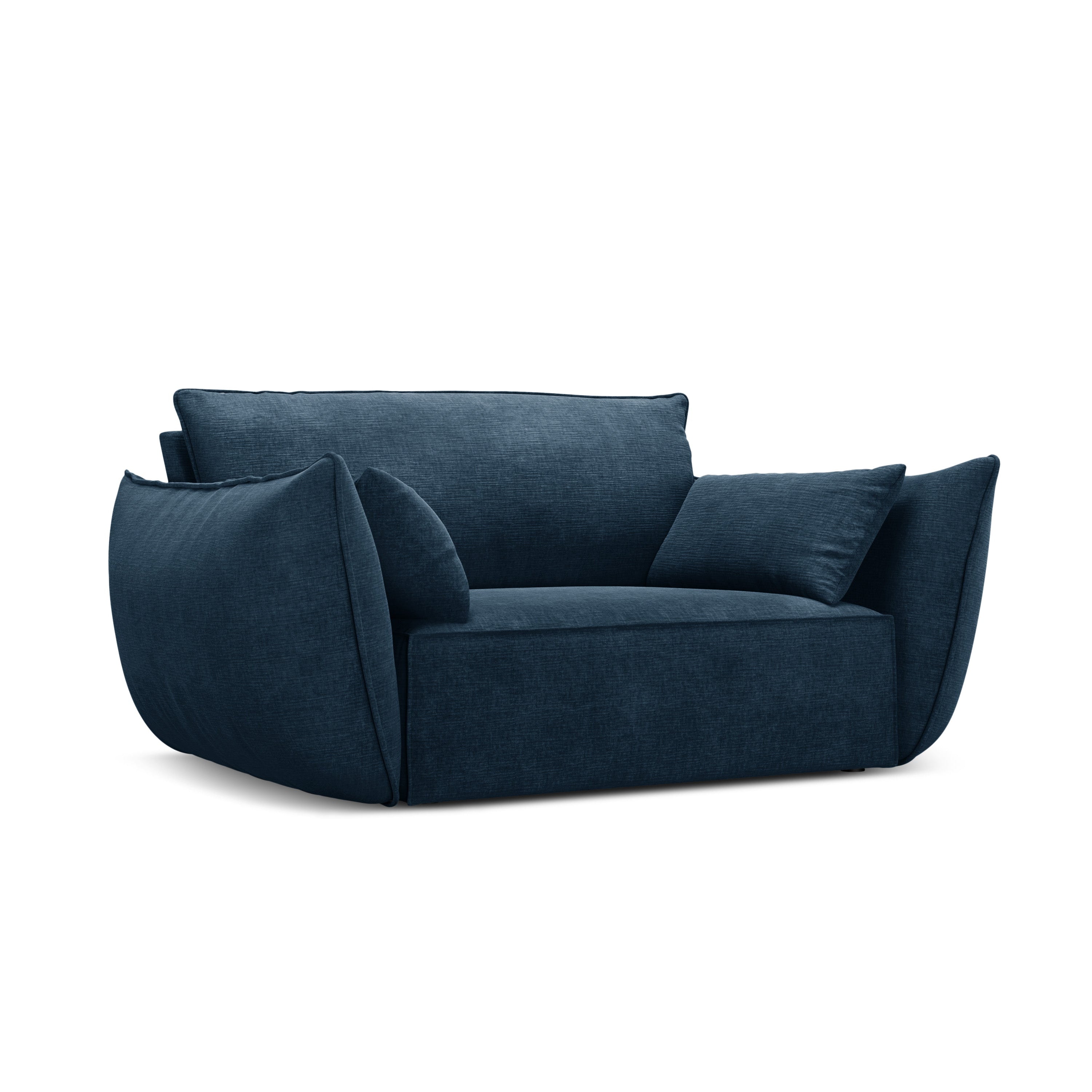 Fauteuil in chenille stof VANDA koninklijk blauw