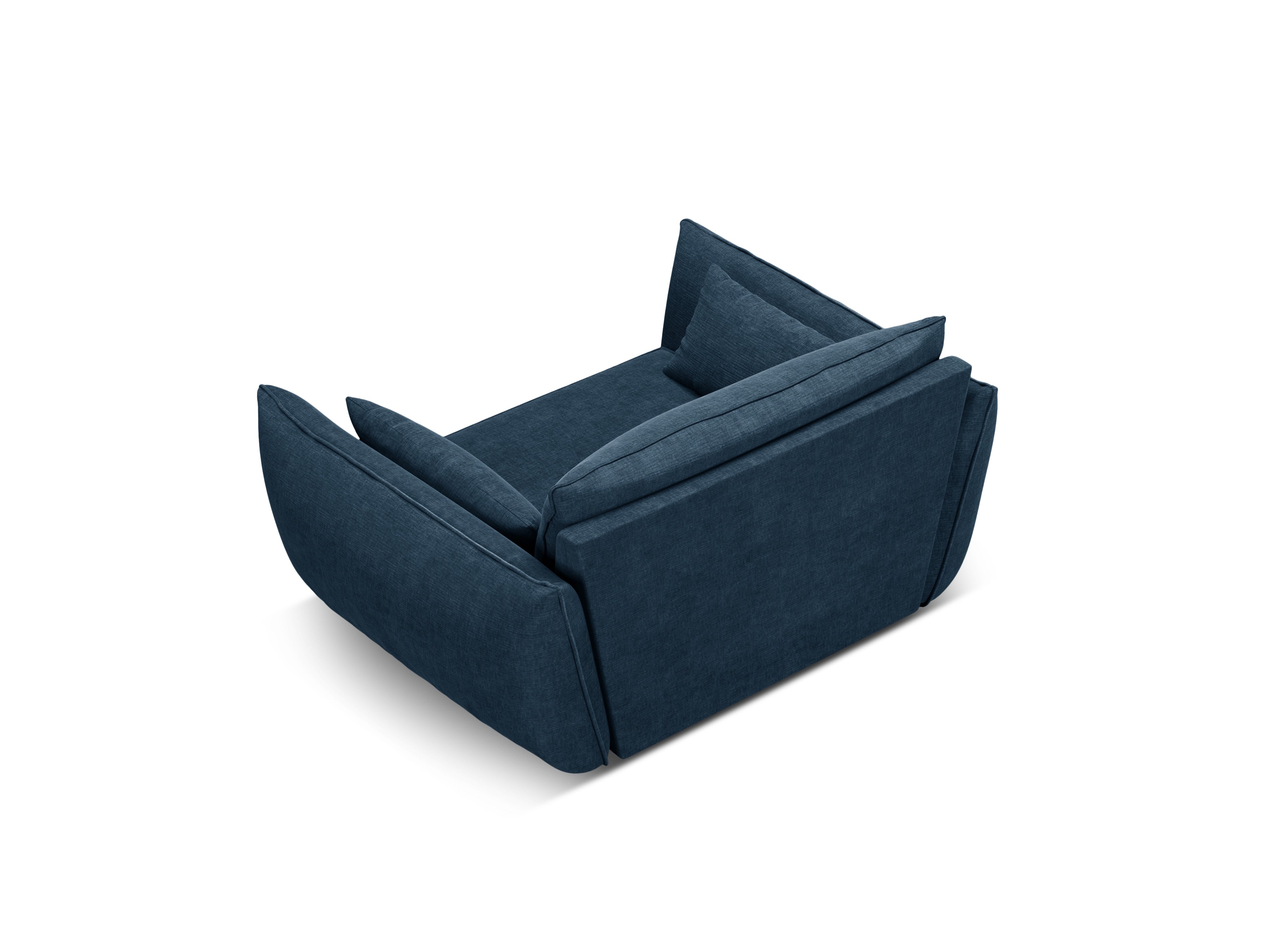 Fauteuil in chenille stof VANDA koninklijk blauw