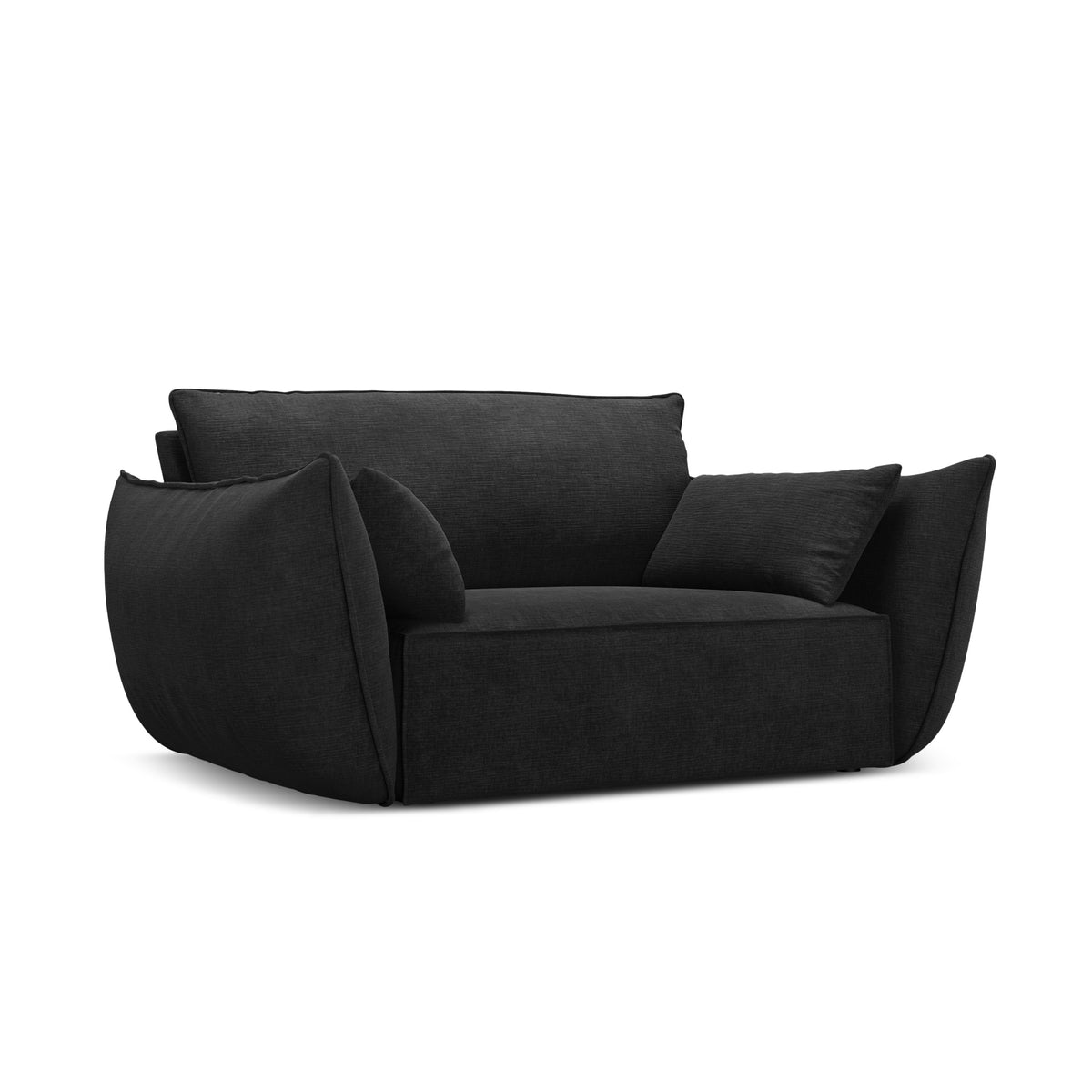 Fauteuil in chenille VANDA zwart