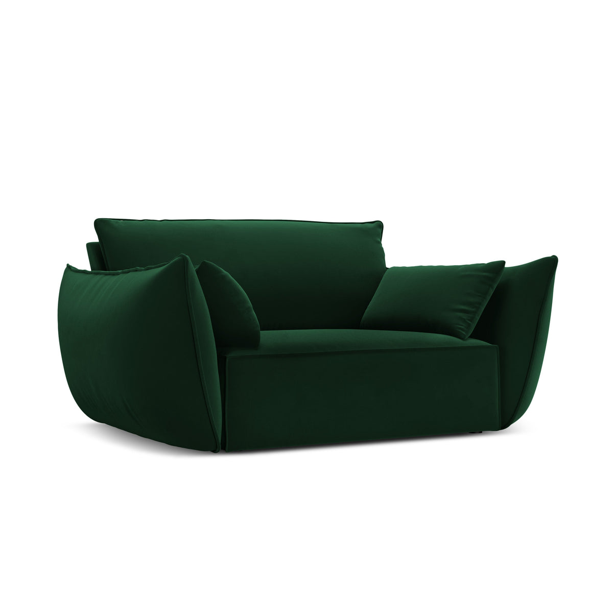 Fluwelen fauteuil VANDA in bosgroen