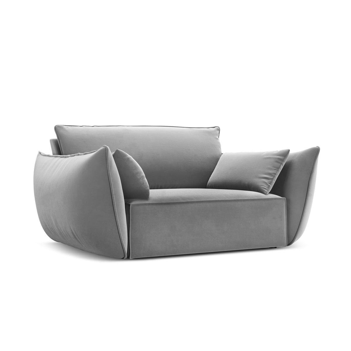 Fluwelen fauteuil VANDA grijs