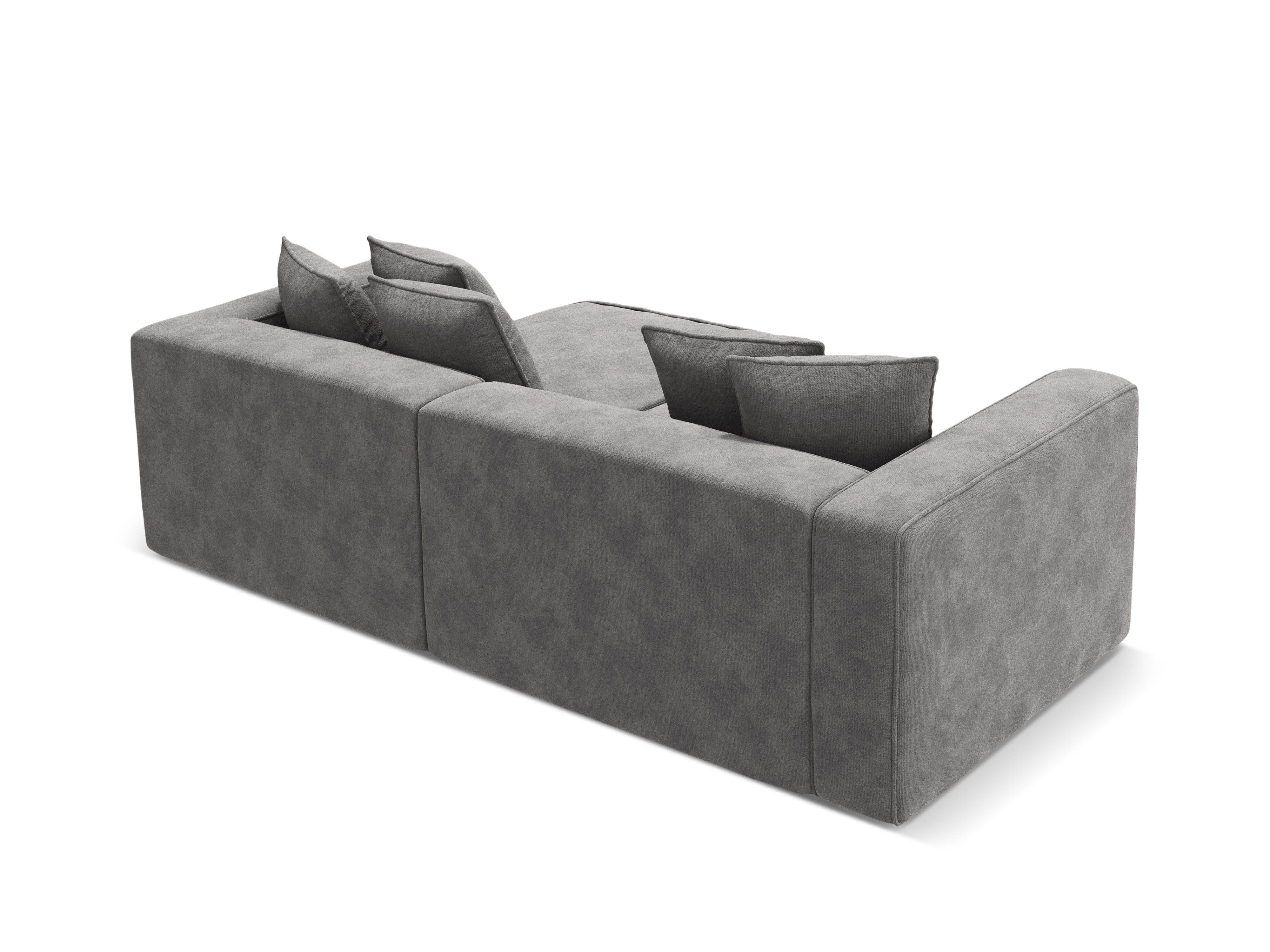 Left-facing velvet corner sofa with sleeping function RIBES gray