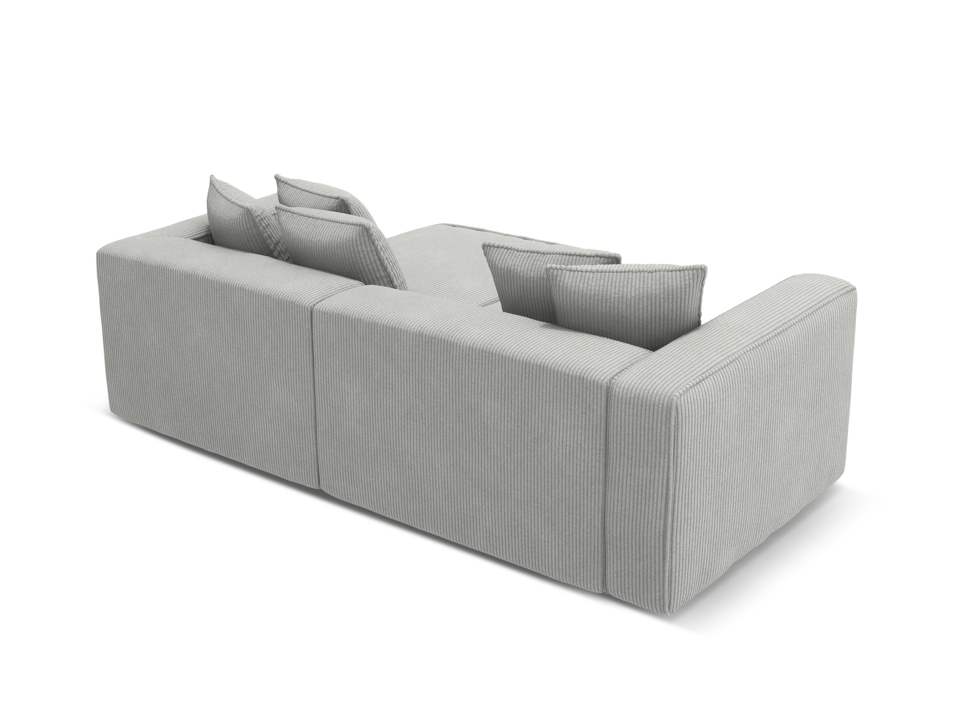 Left-sided corner sofa bed RIBES gray corduroy