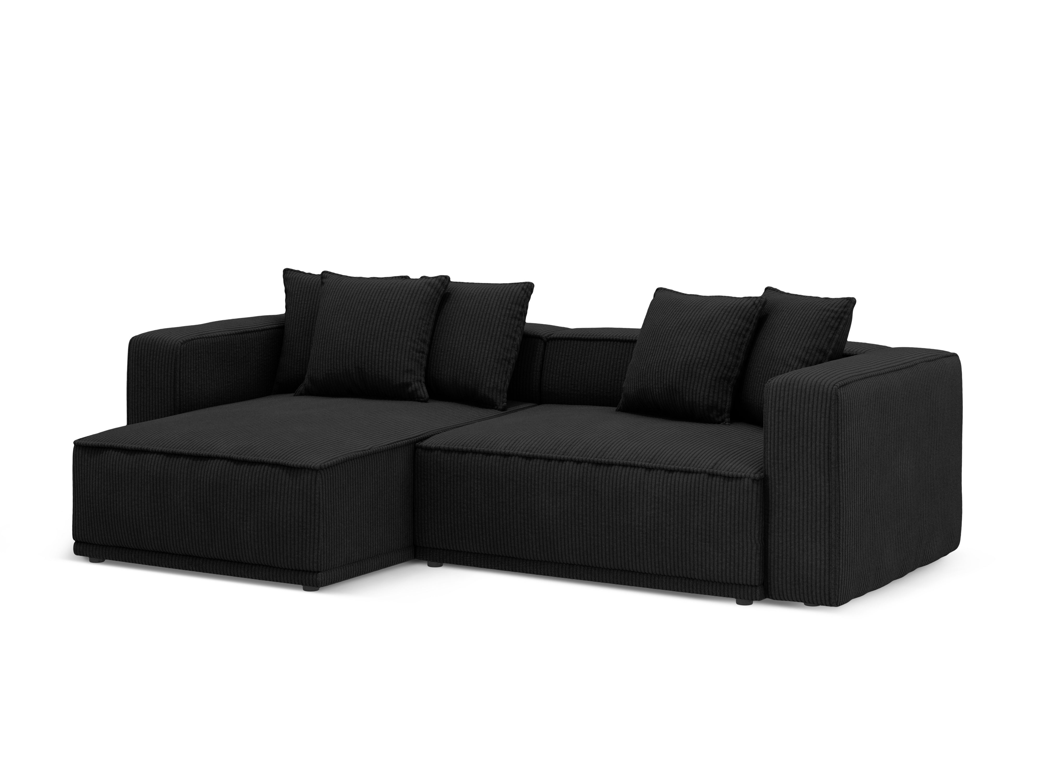 Linksseitige Schlafcouch RIBES schwarzes Cord