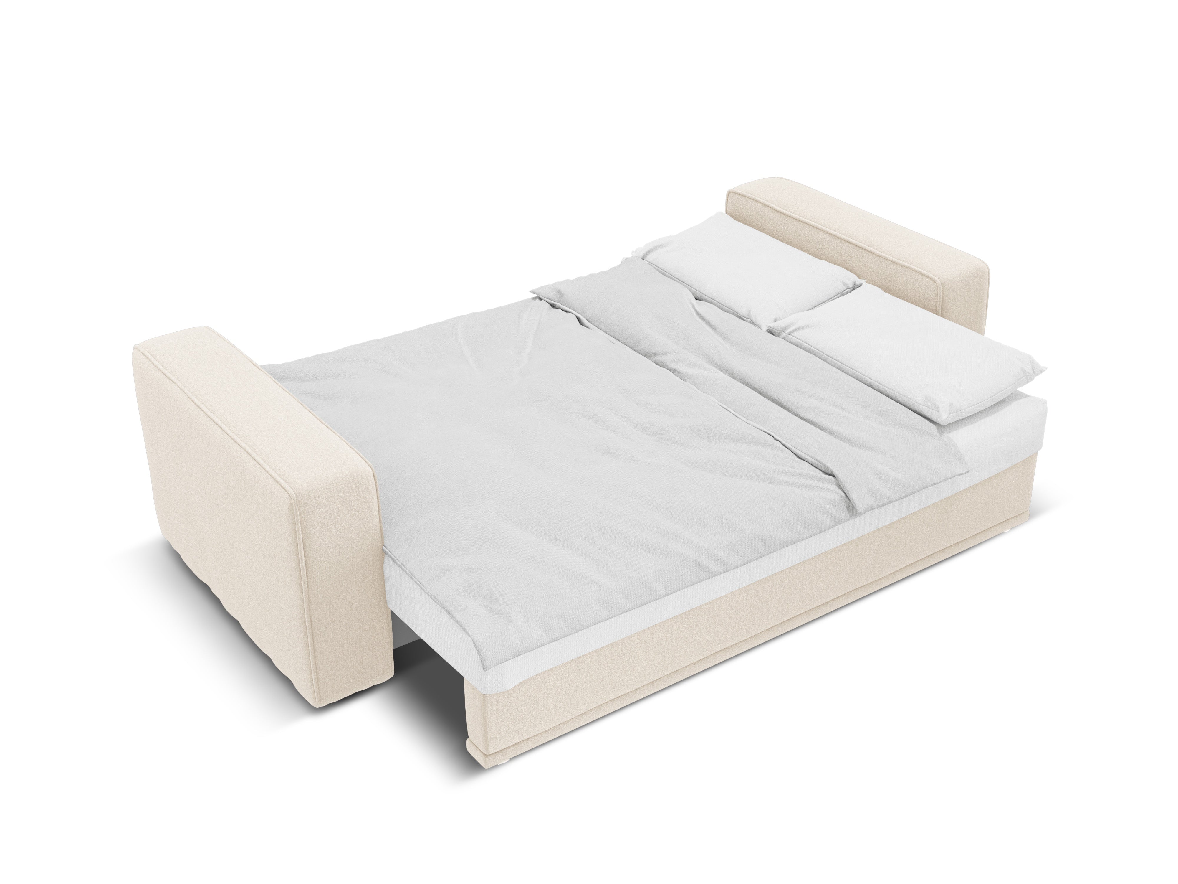 Links hoekkanaal met slaapfunctie RIBES lichtbeige chenille