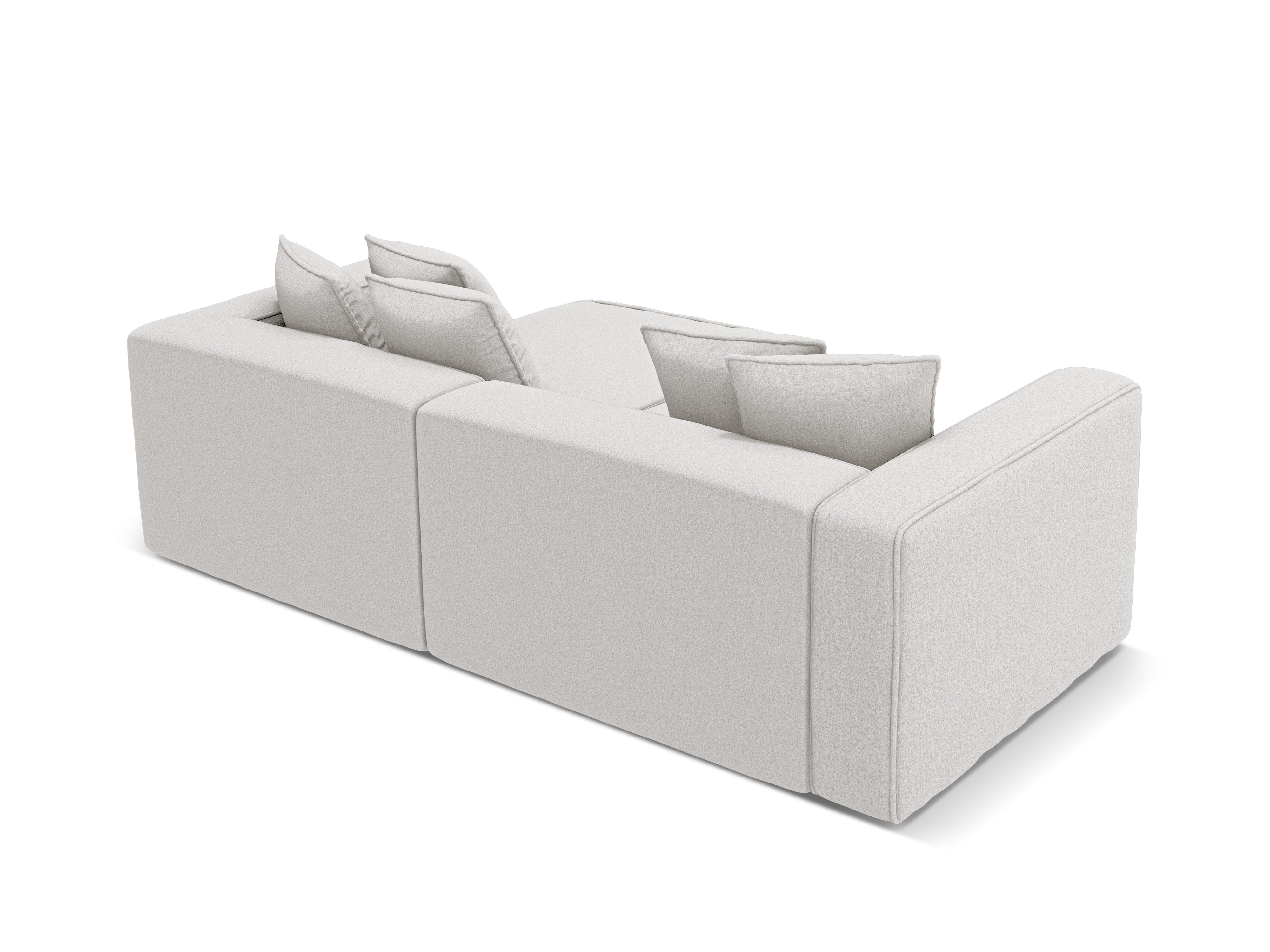 Left-sided corner sofa bed RIBES silver chenille