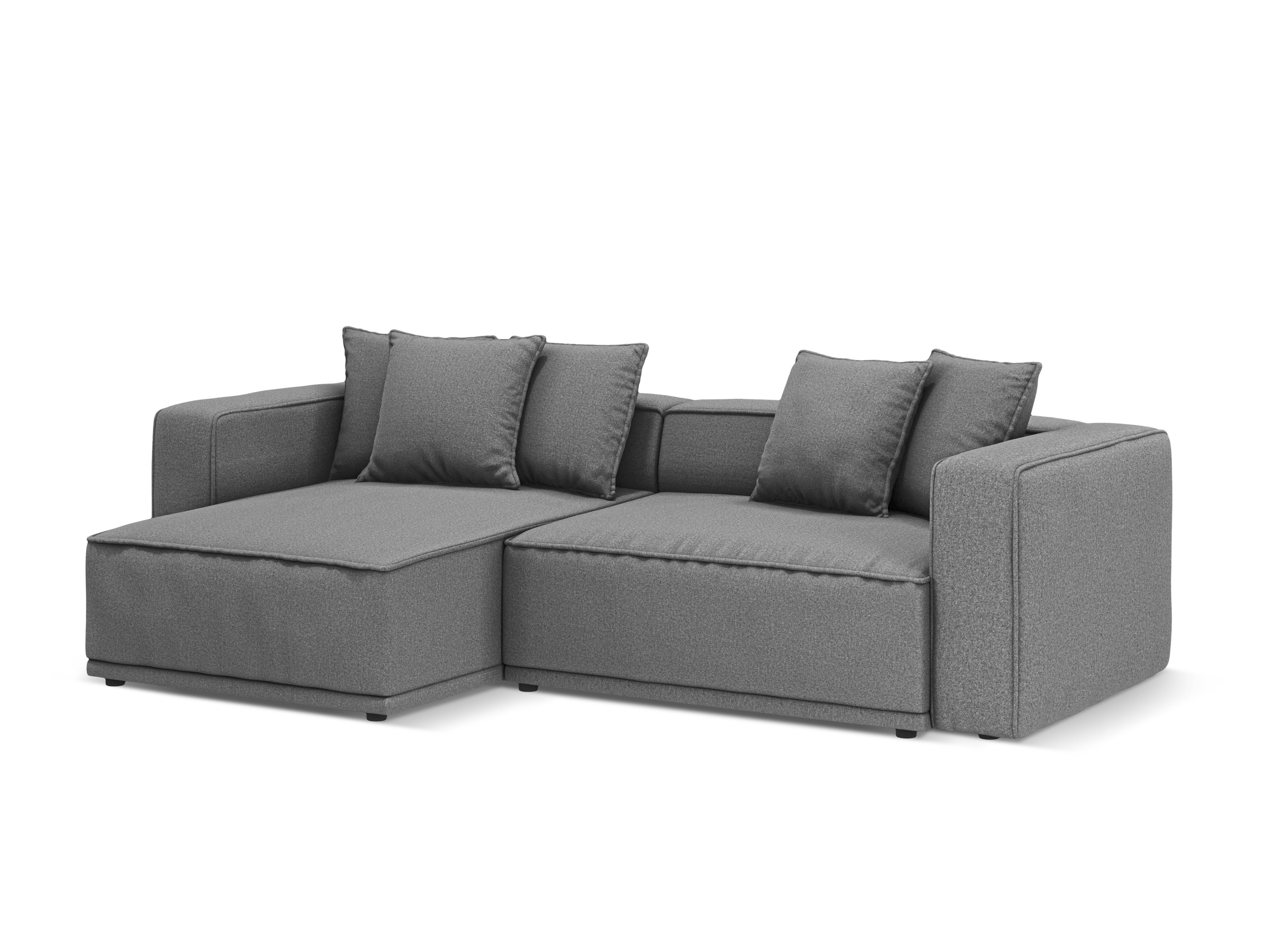 Linksseitige Schlafcouch RIBES graues Chenille