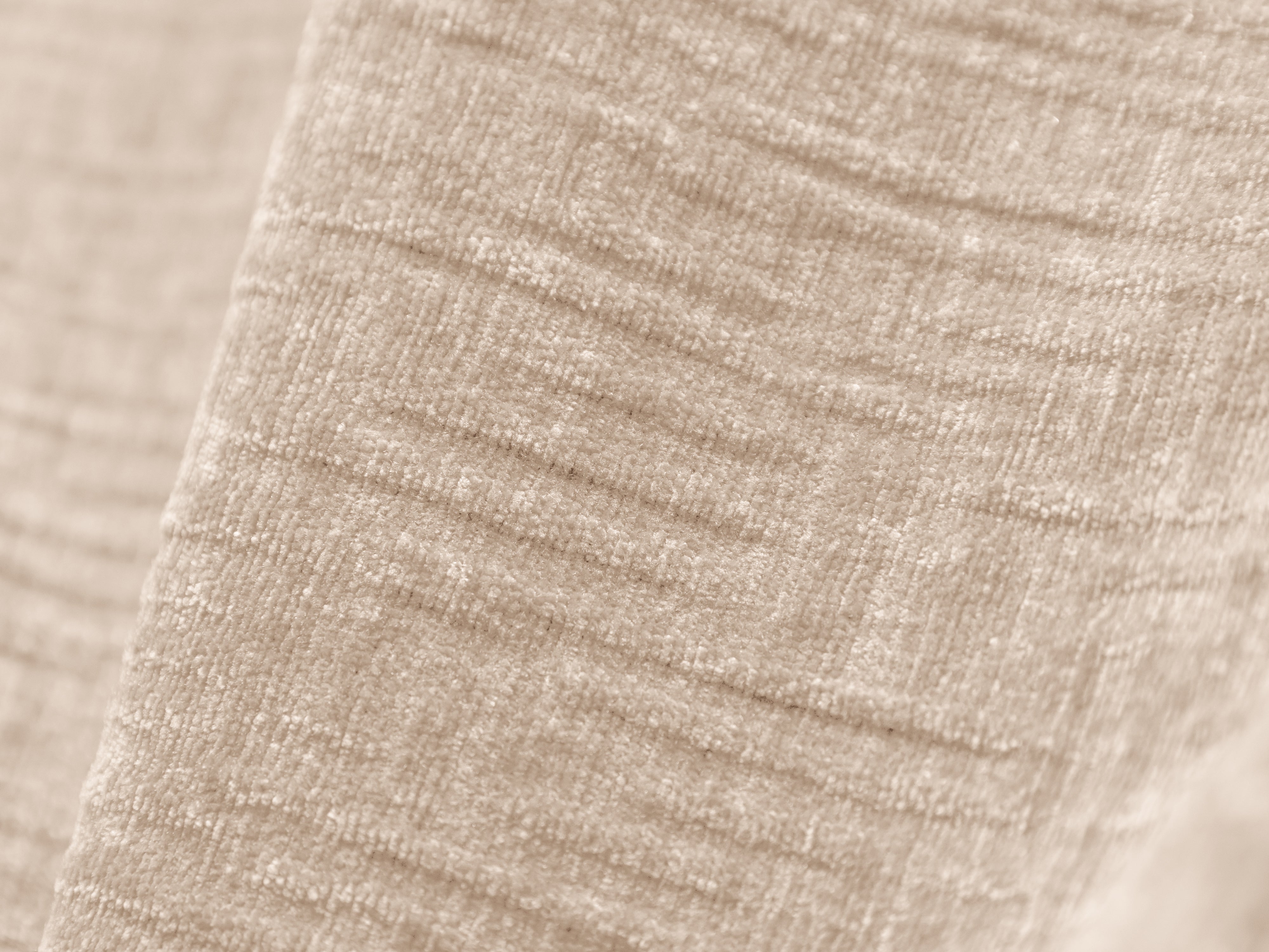 Symmetrische hoekbank in chenille stof VANDA beige