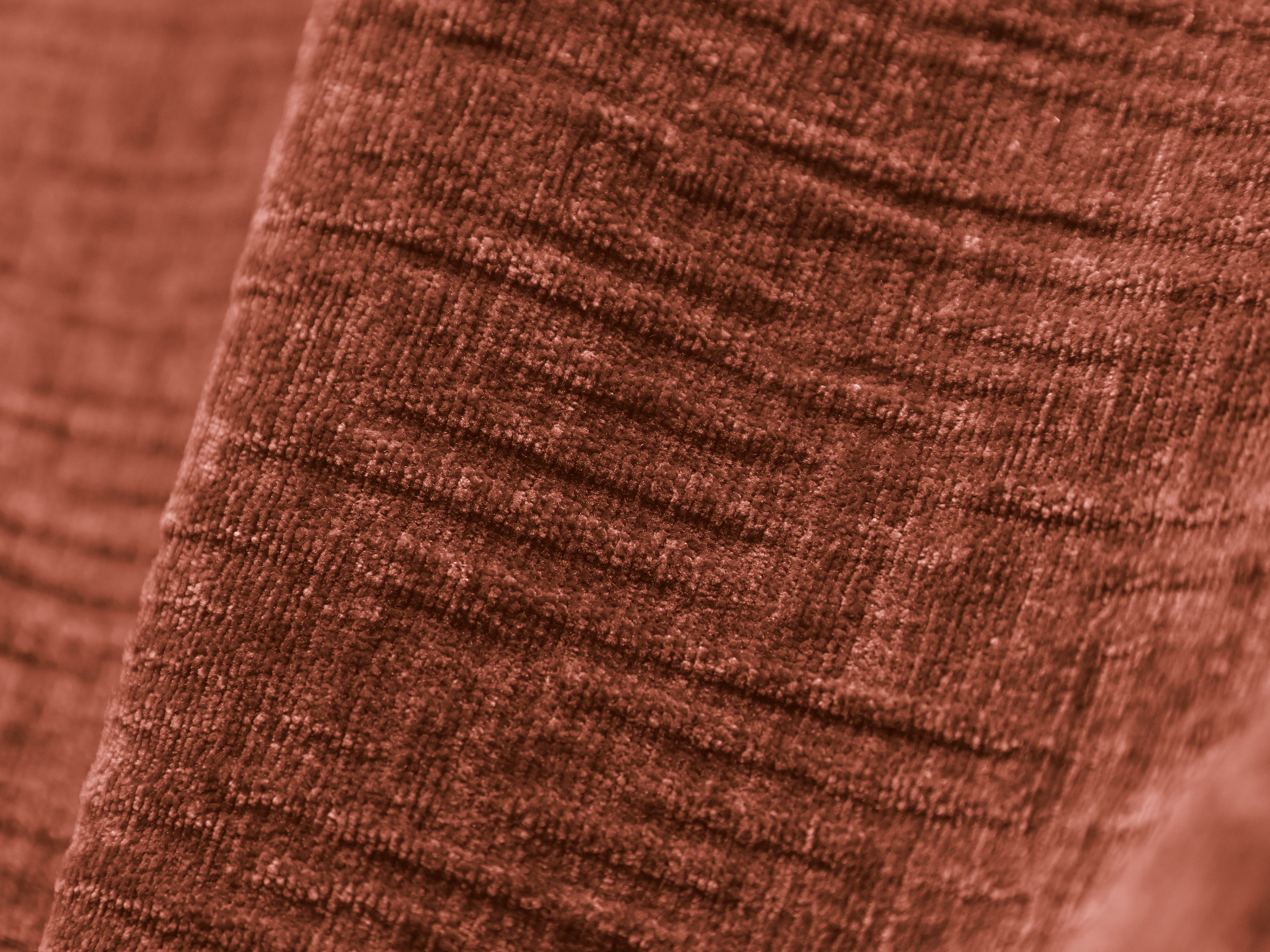 Hoekbank in chenille stof links 4-persoons VANDA terracotta