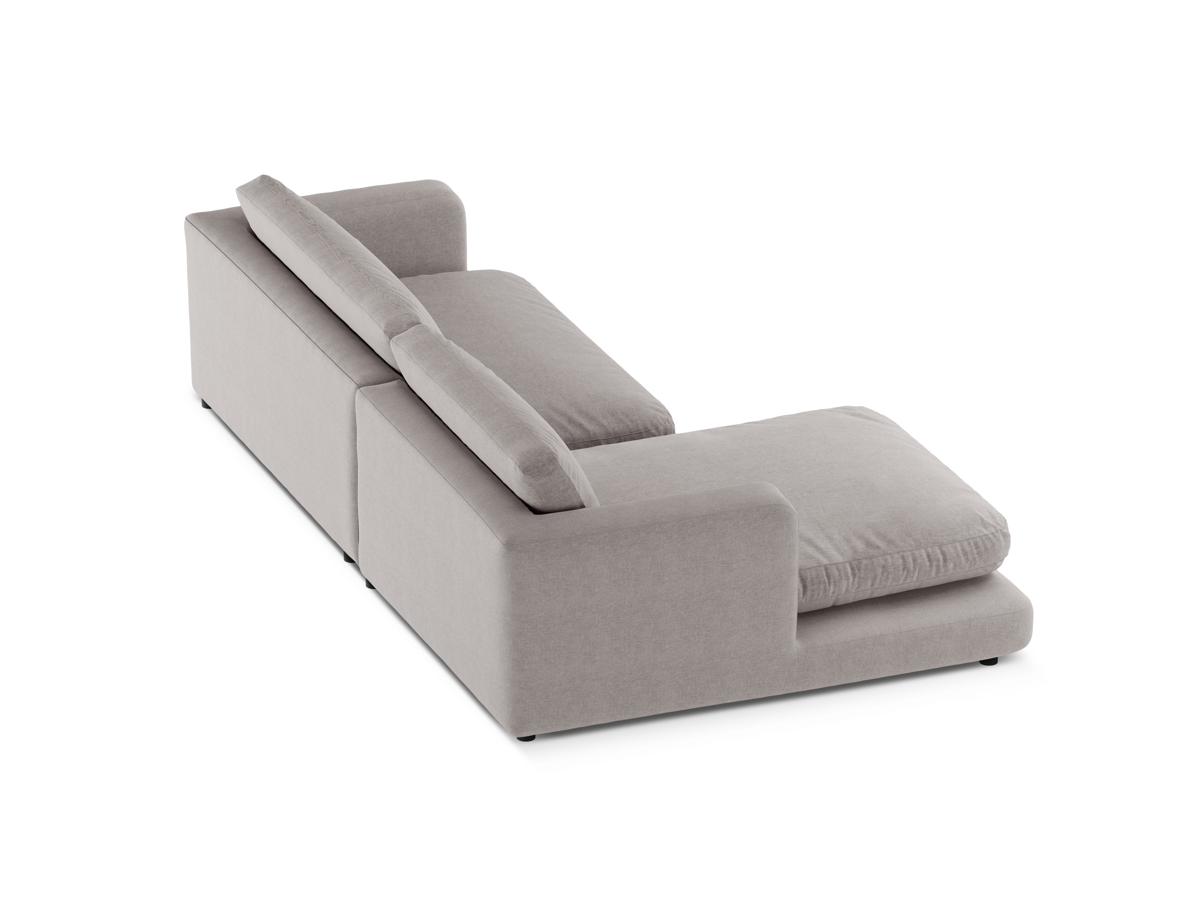 Left-sided corner sofa DAPHNE warm gray chenille