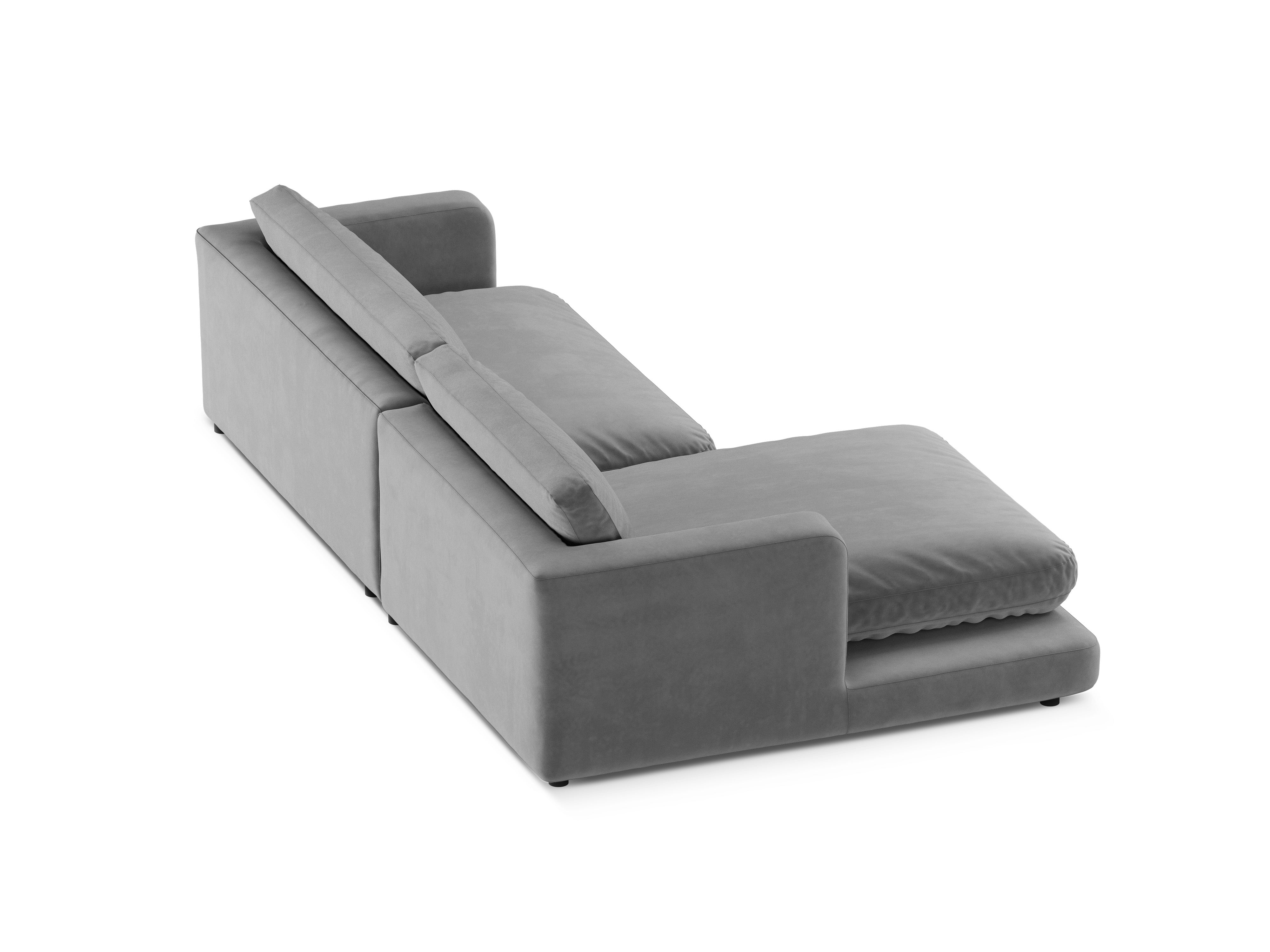 Samt-Ecksofa links DAPHNE grau