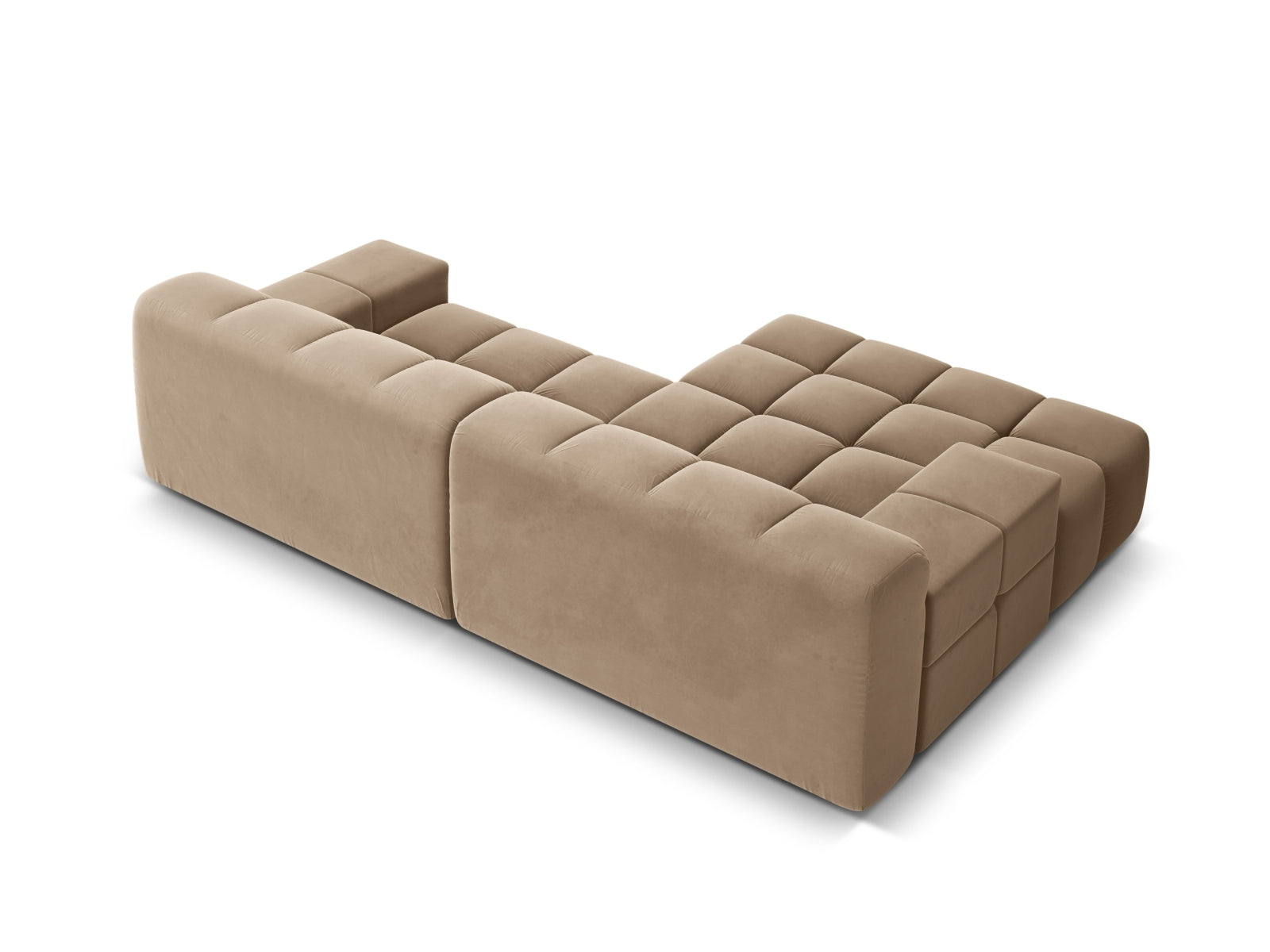 Samt-Ecksofa 2-sitzig links AGAVE beige