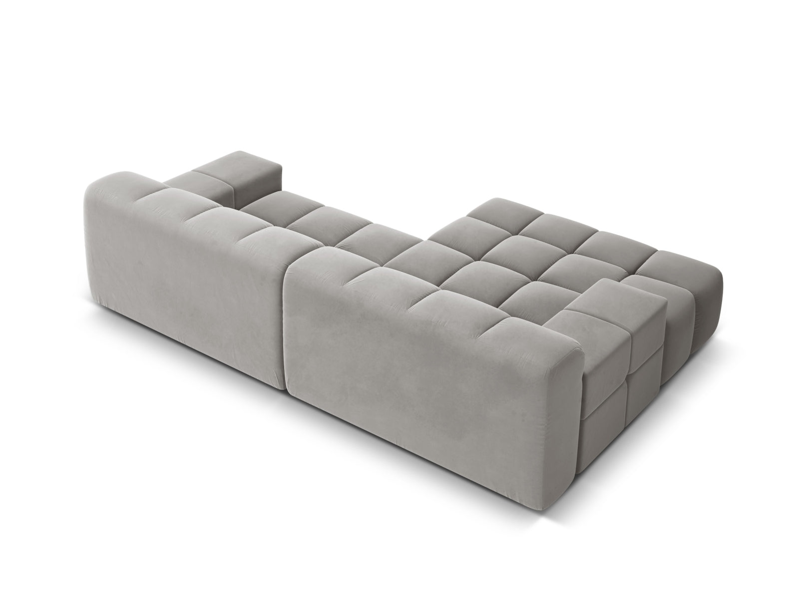 Left-facing 2-seater velvet corner sofa AGAVE gray