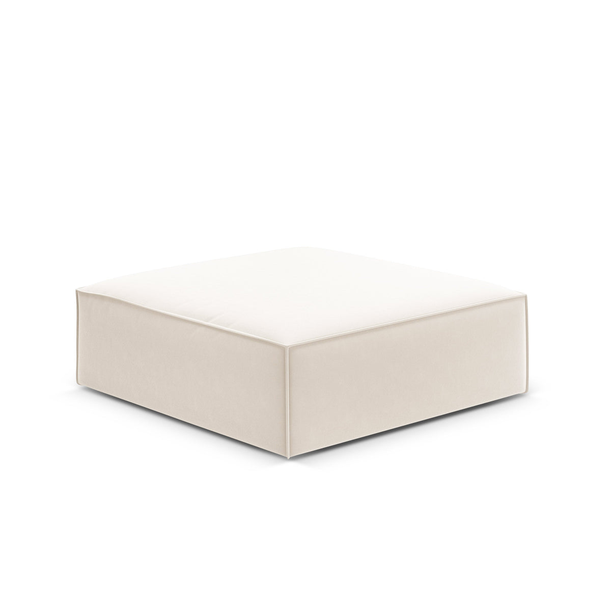 Puf van fluweel VANDA beige
