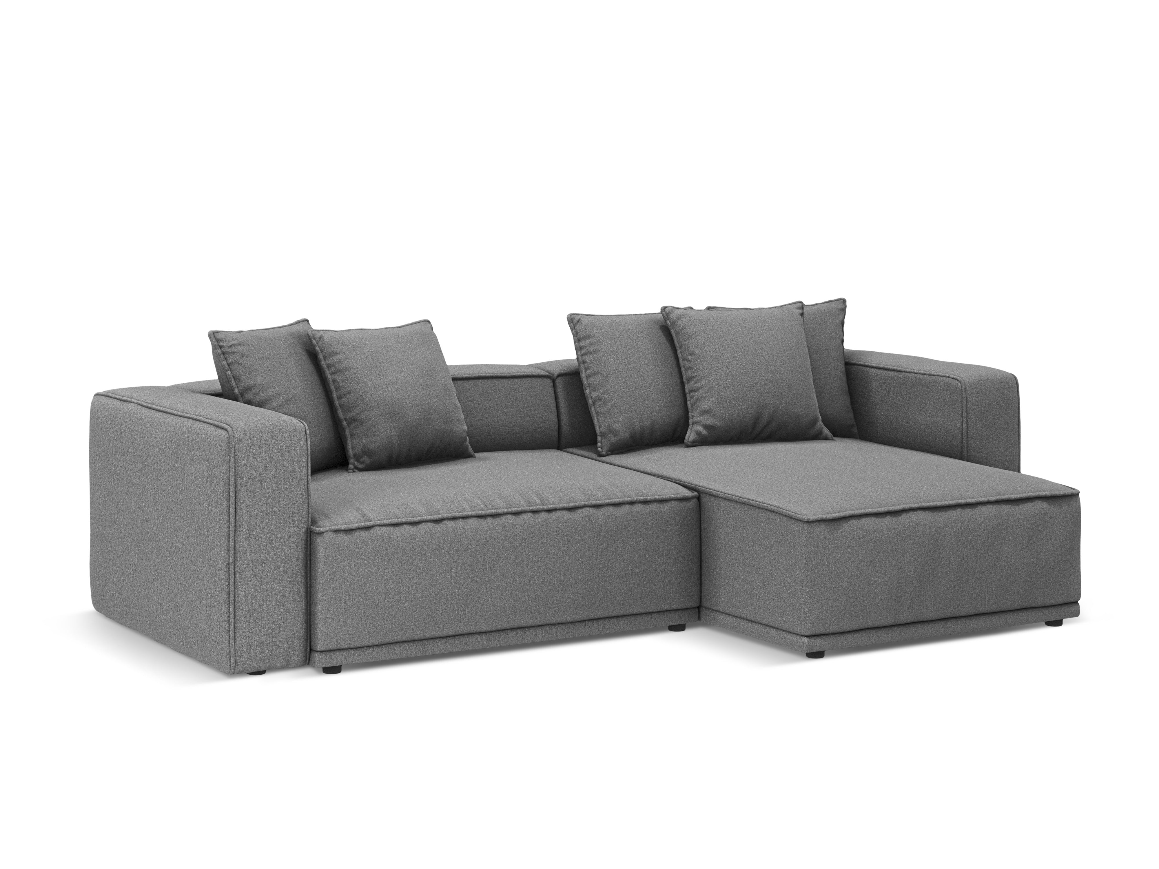 Rechtsseitige Schlafcouch RIBES graues Chenille