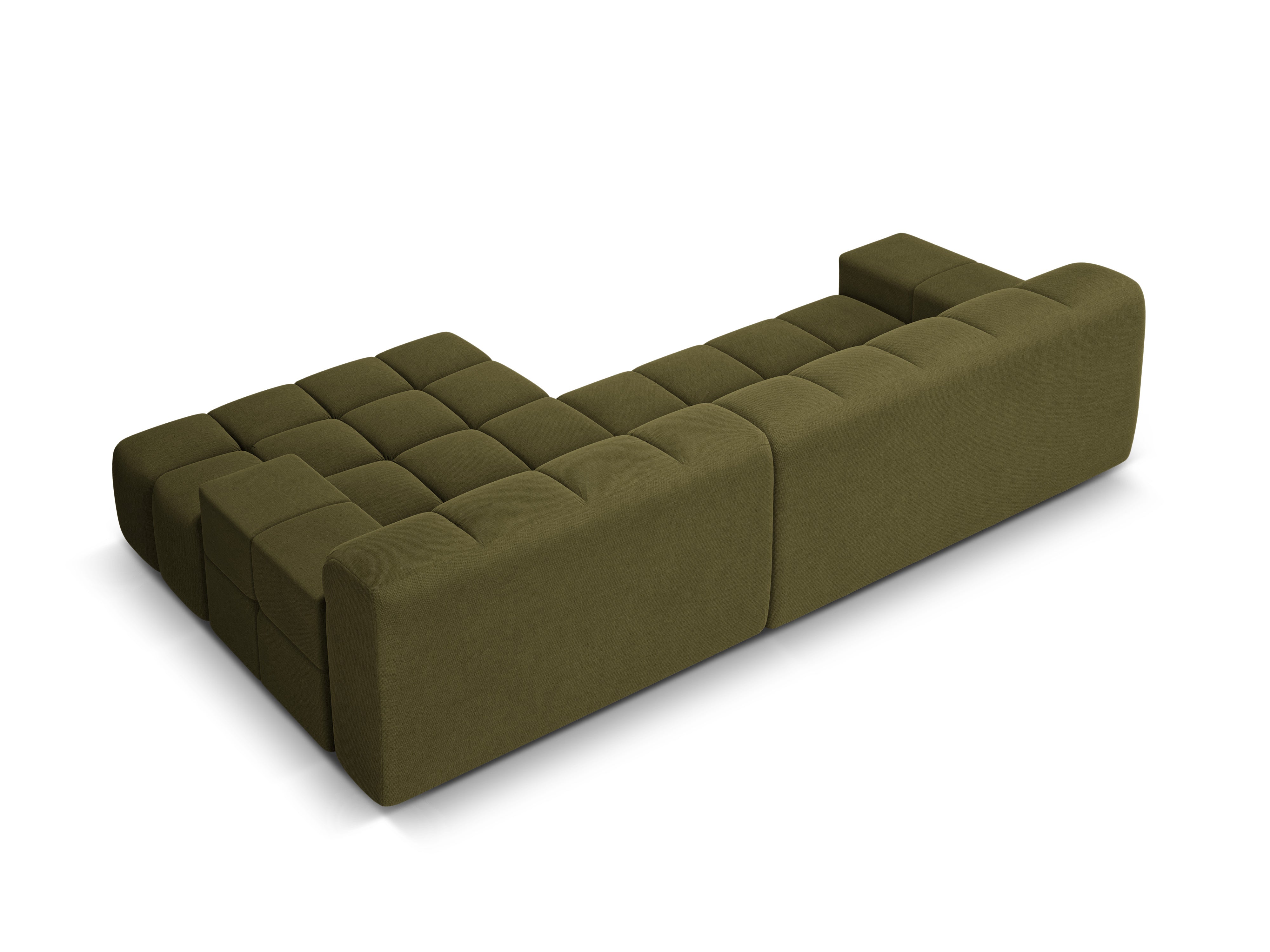 3-seater right-facing corner sofa AGAVE green chenille