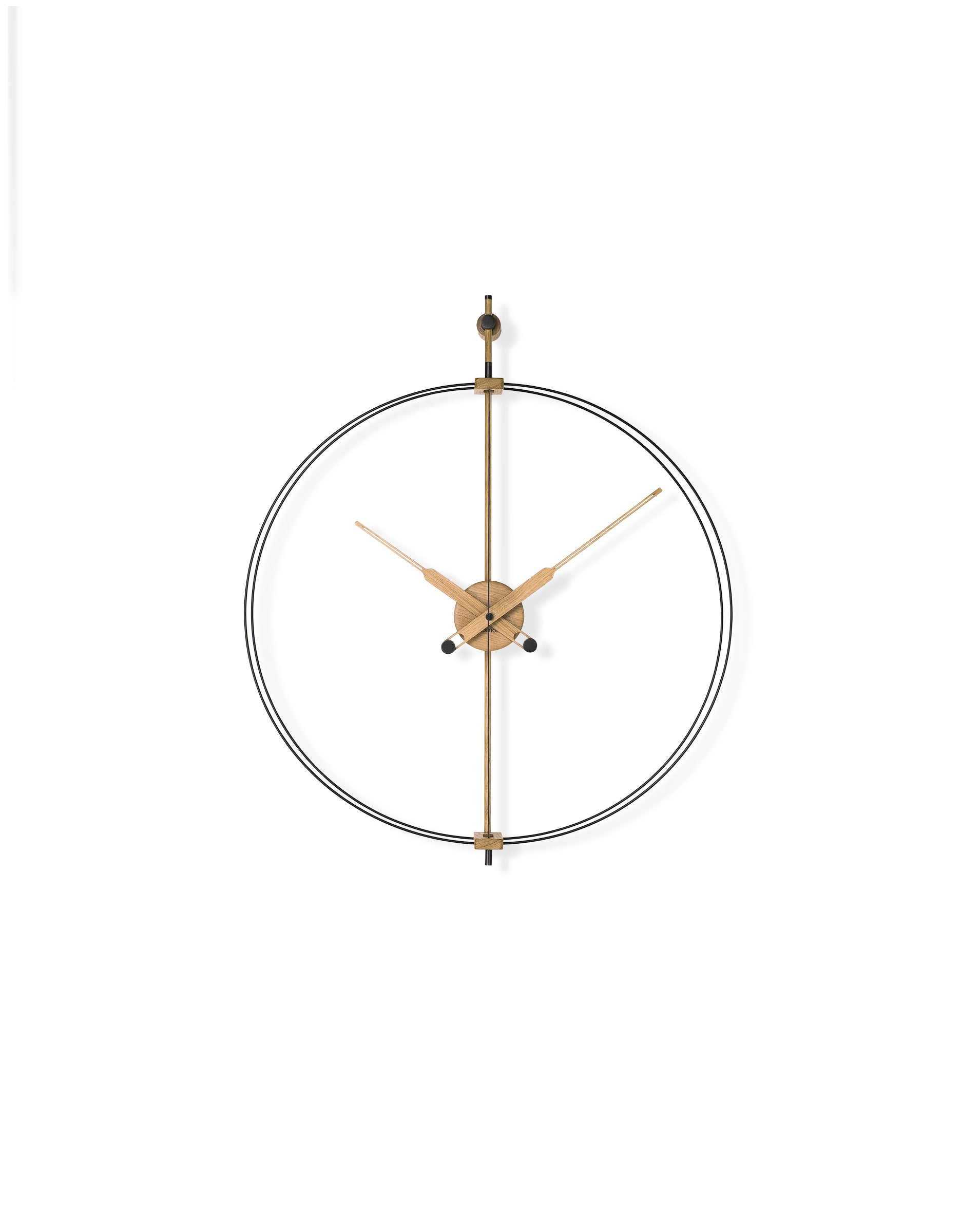 Wanduhr MINI BARCELONA PREMIUM aus Eichenholz mit schwarzer Oberfläche