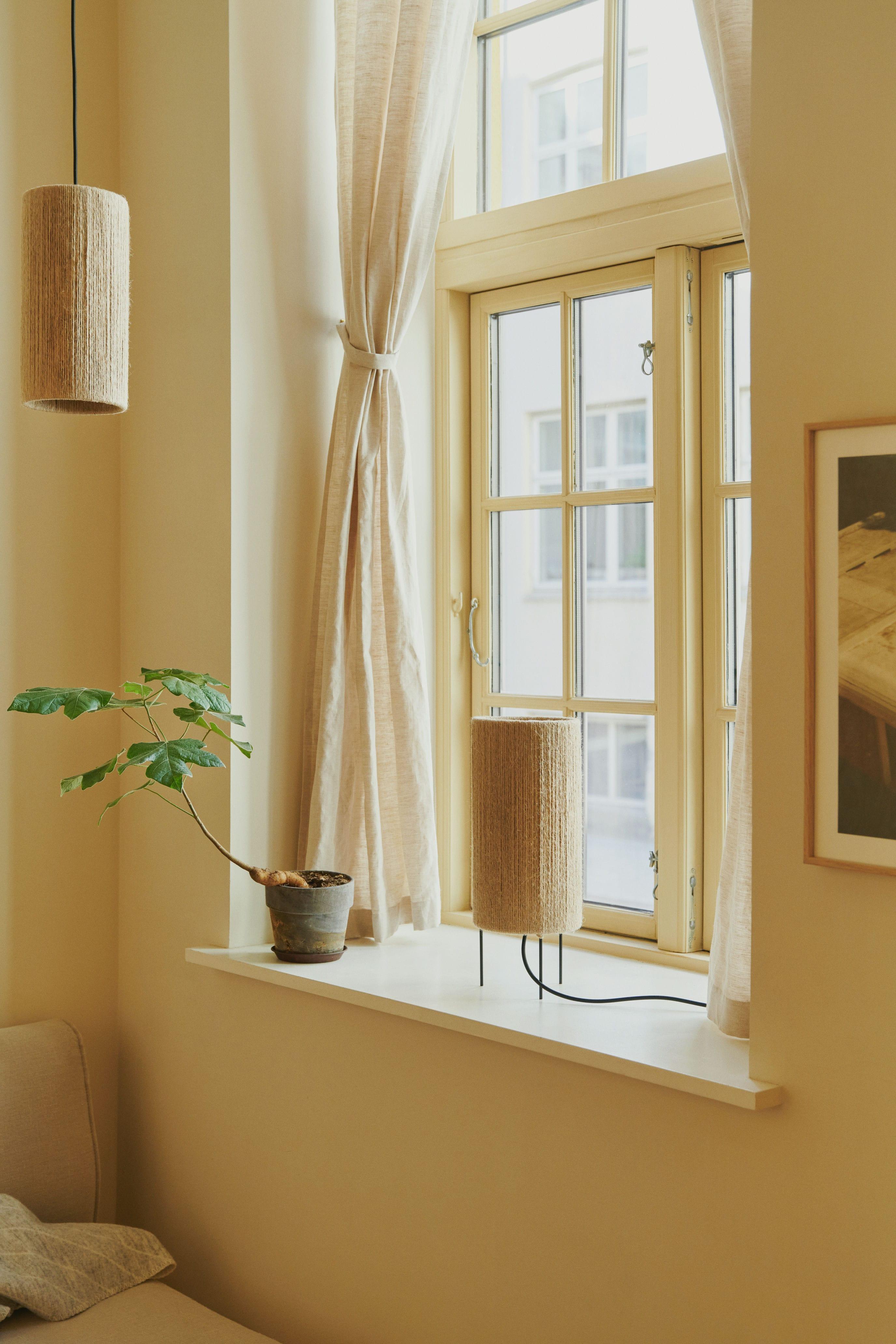 Lampa wisząca RO juta – drewno