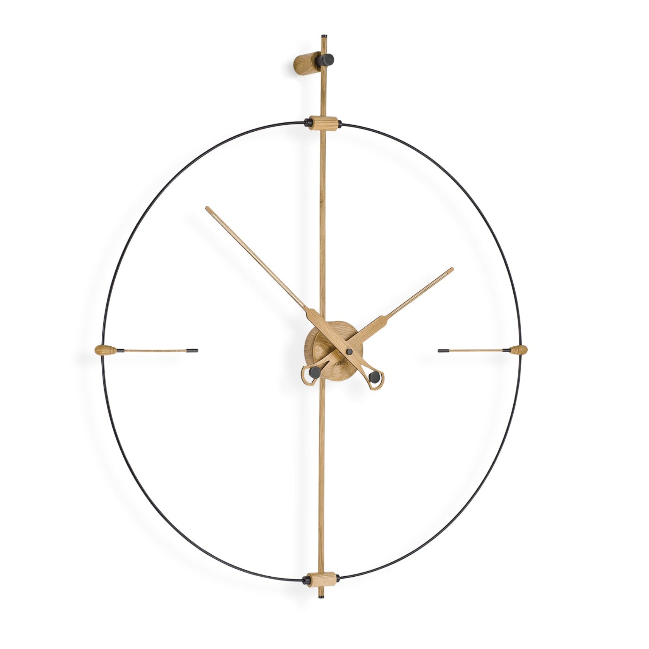 MINI BILBAO PREMIUM wall clock oak wood with black finish