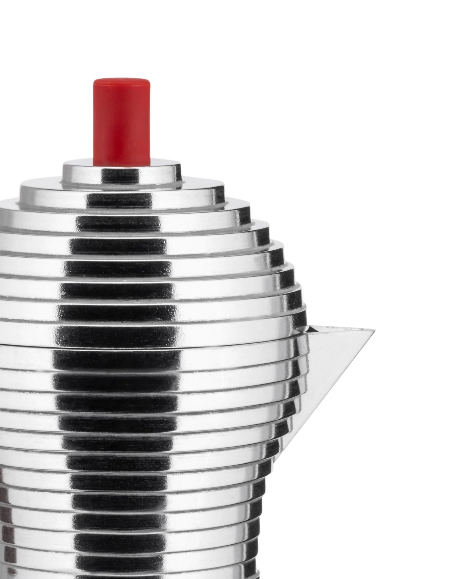Inductiekoffiepot PULCINA zilver met rood
