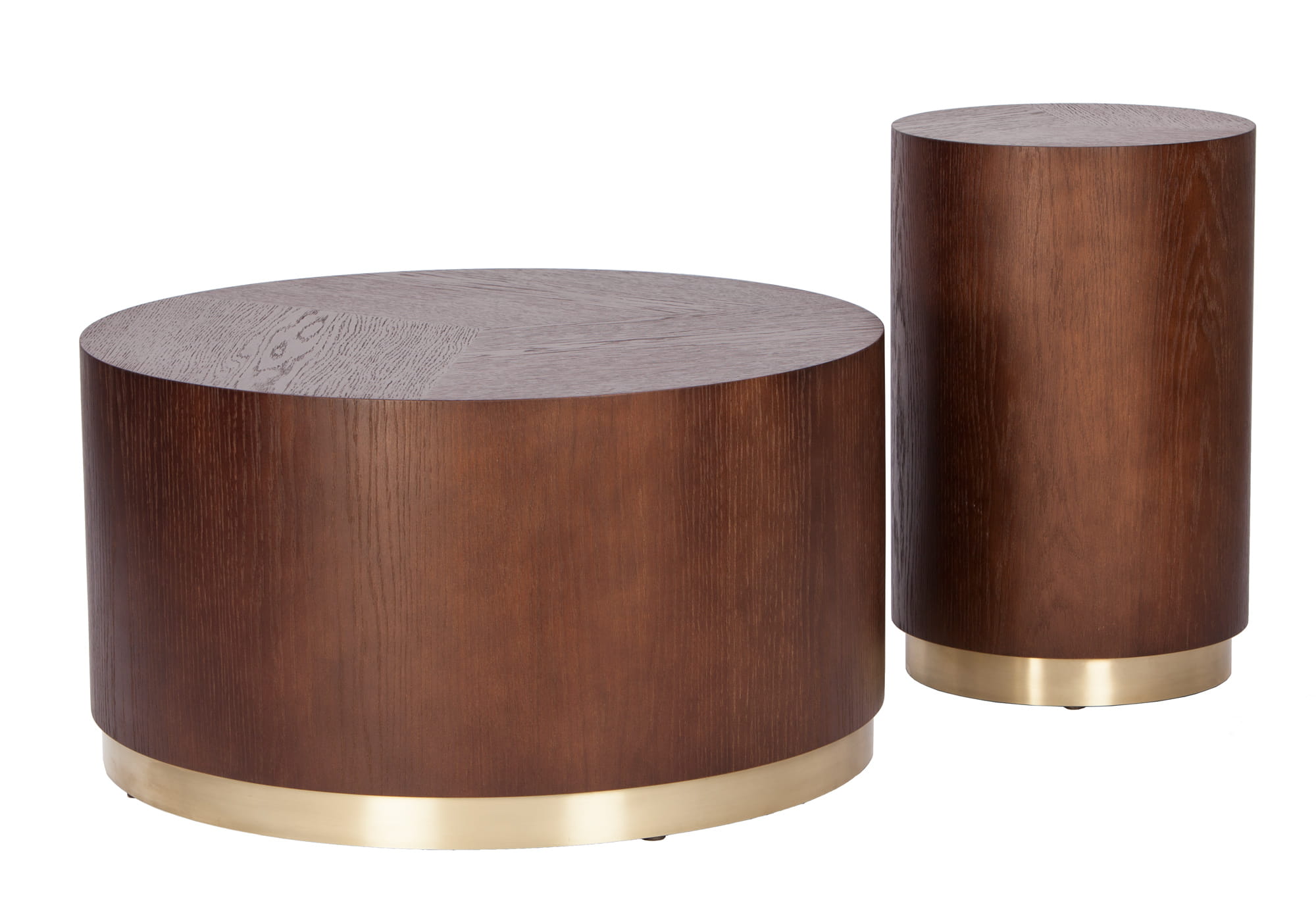 Koffietafel TROMME bruin met gouden basis