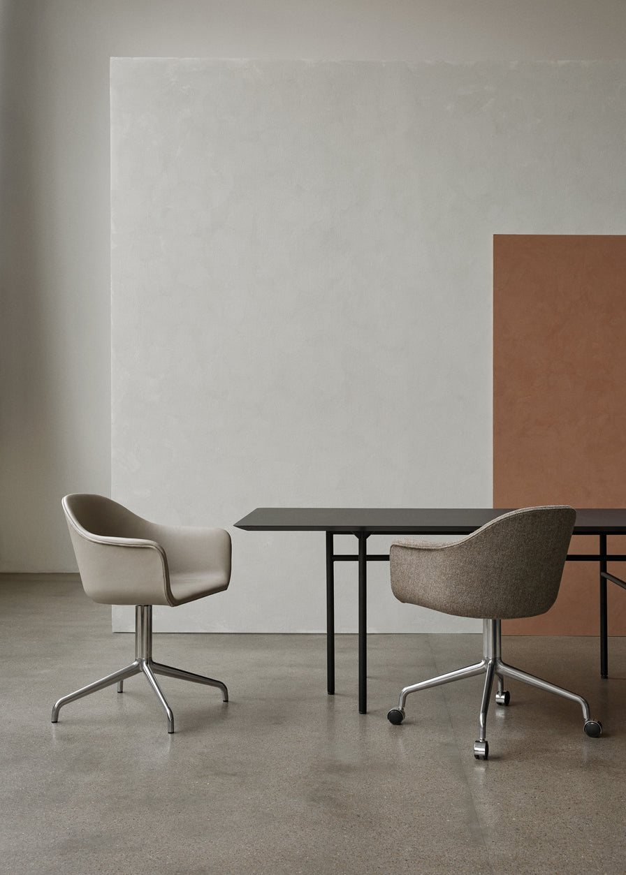 HARBOUR office chair gray leather with black base