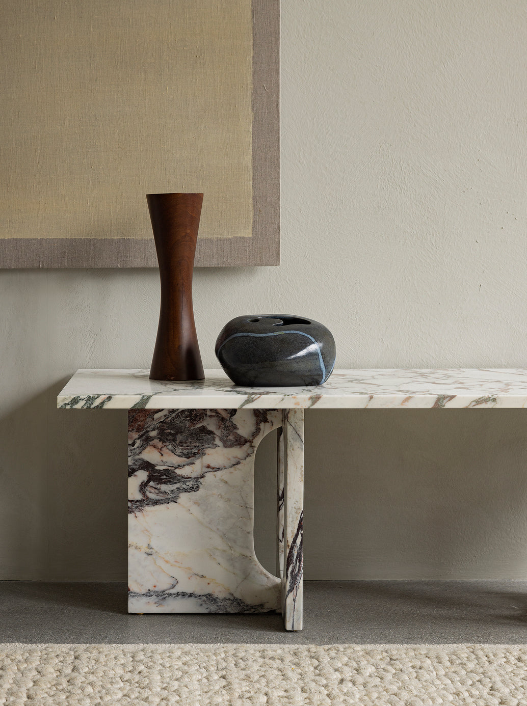 ANDROGYNE coffee table white-brown marble